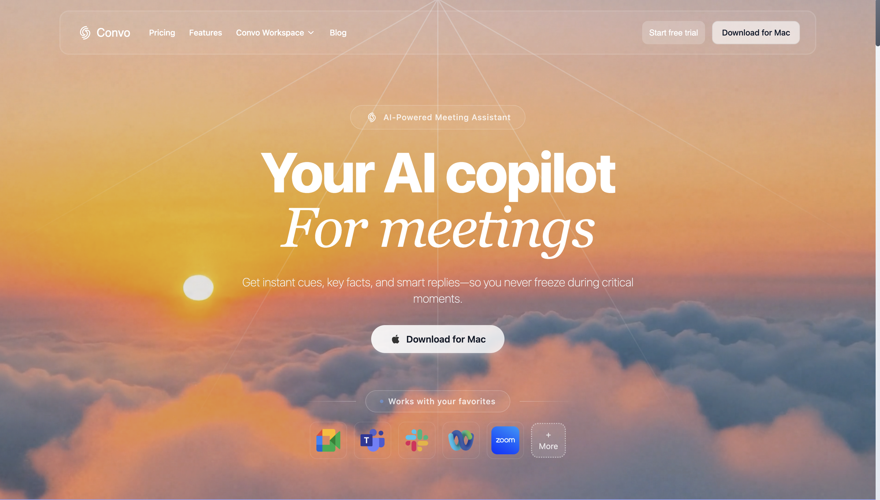 Convo - Screenshot showing the interface and features of this AI tool
