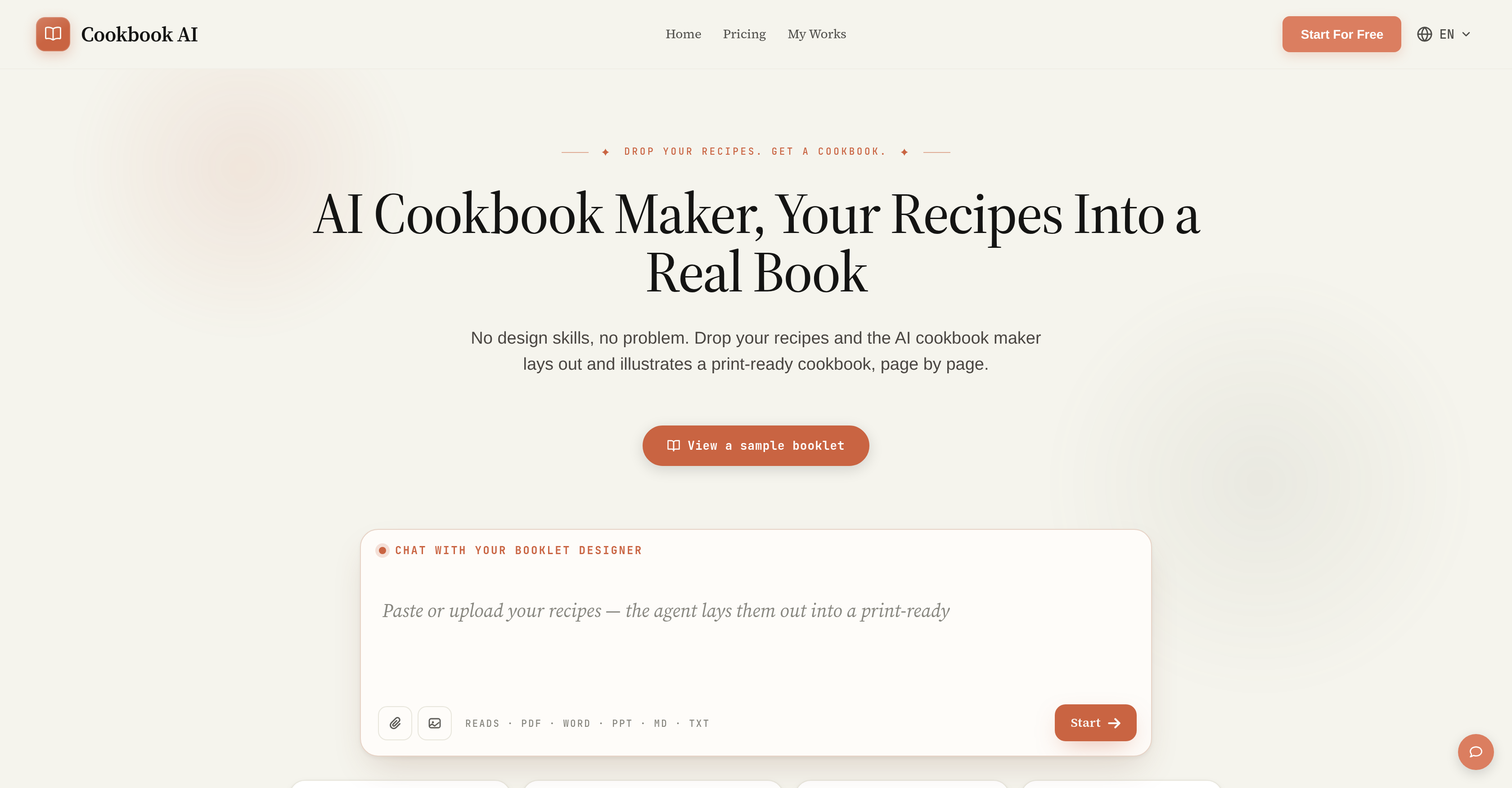 Cookbook AI - Screenshot showing the interface and features of this AI tool