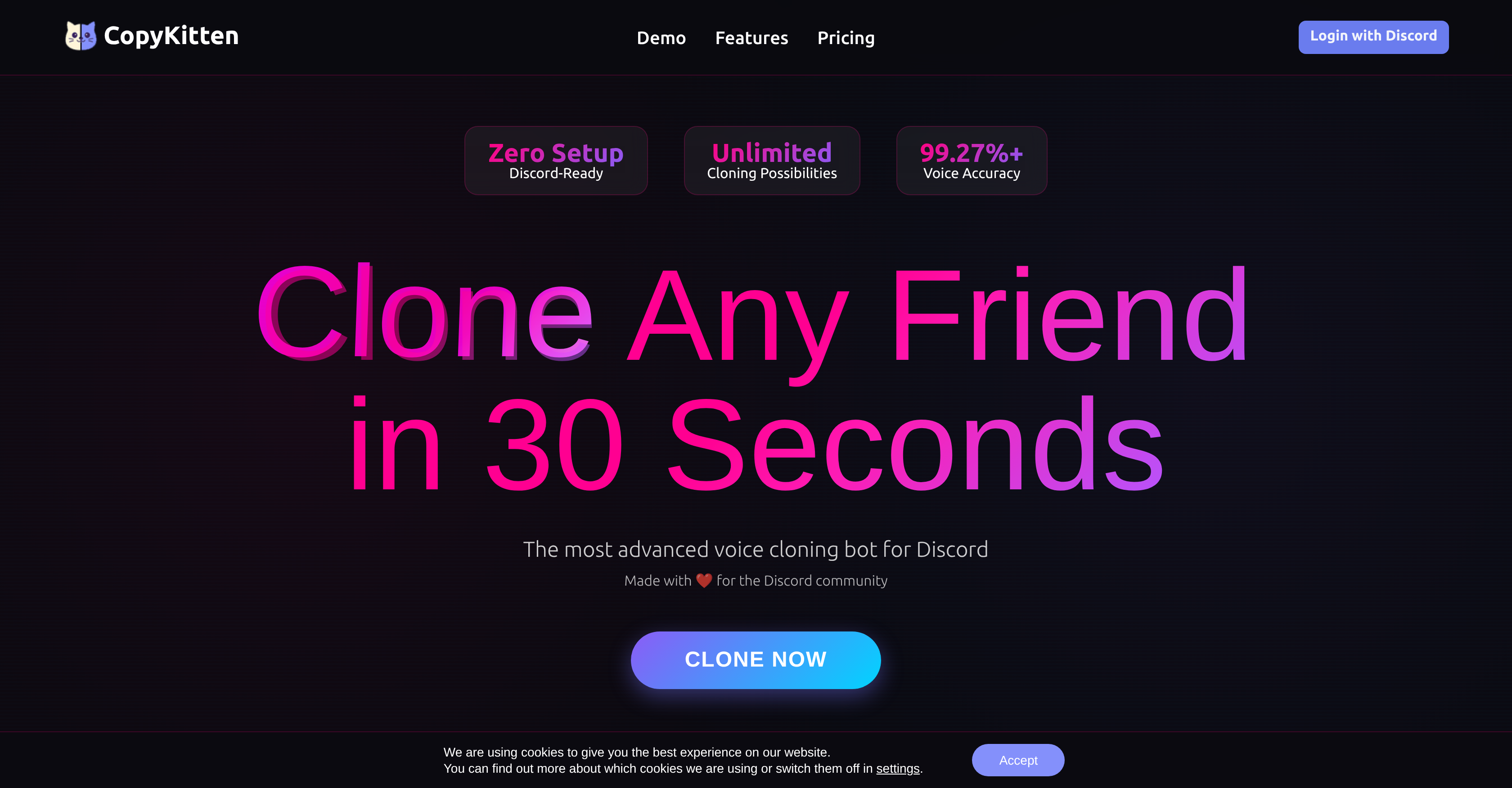 CopyKitten - Screenshot showing the interface and features of this AI tool