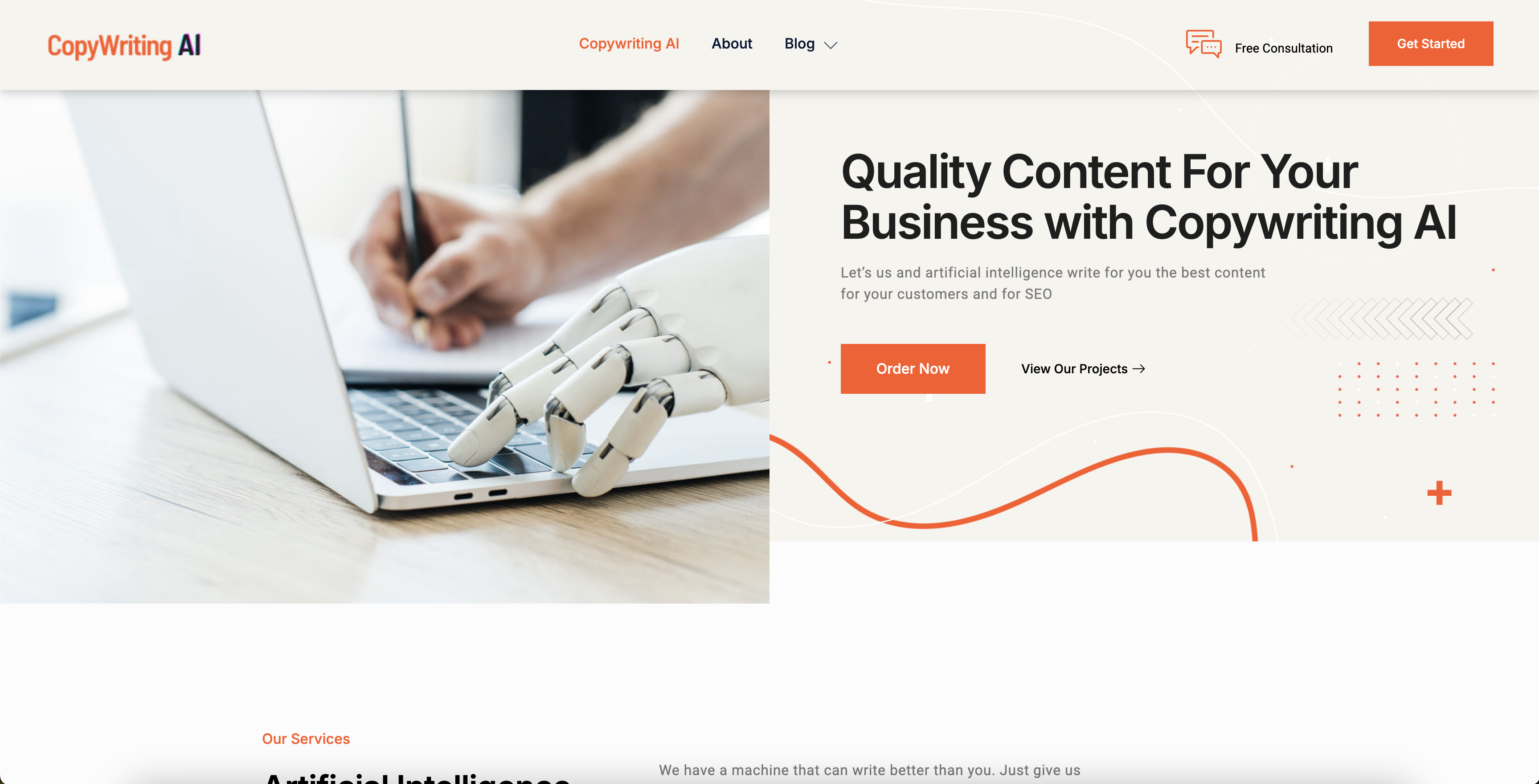 Copywriting AI - Screenshot showing the interface and features of this AI tool
