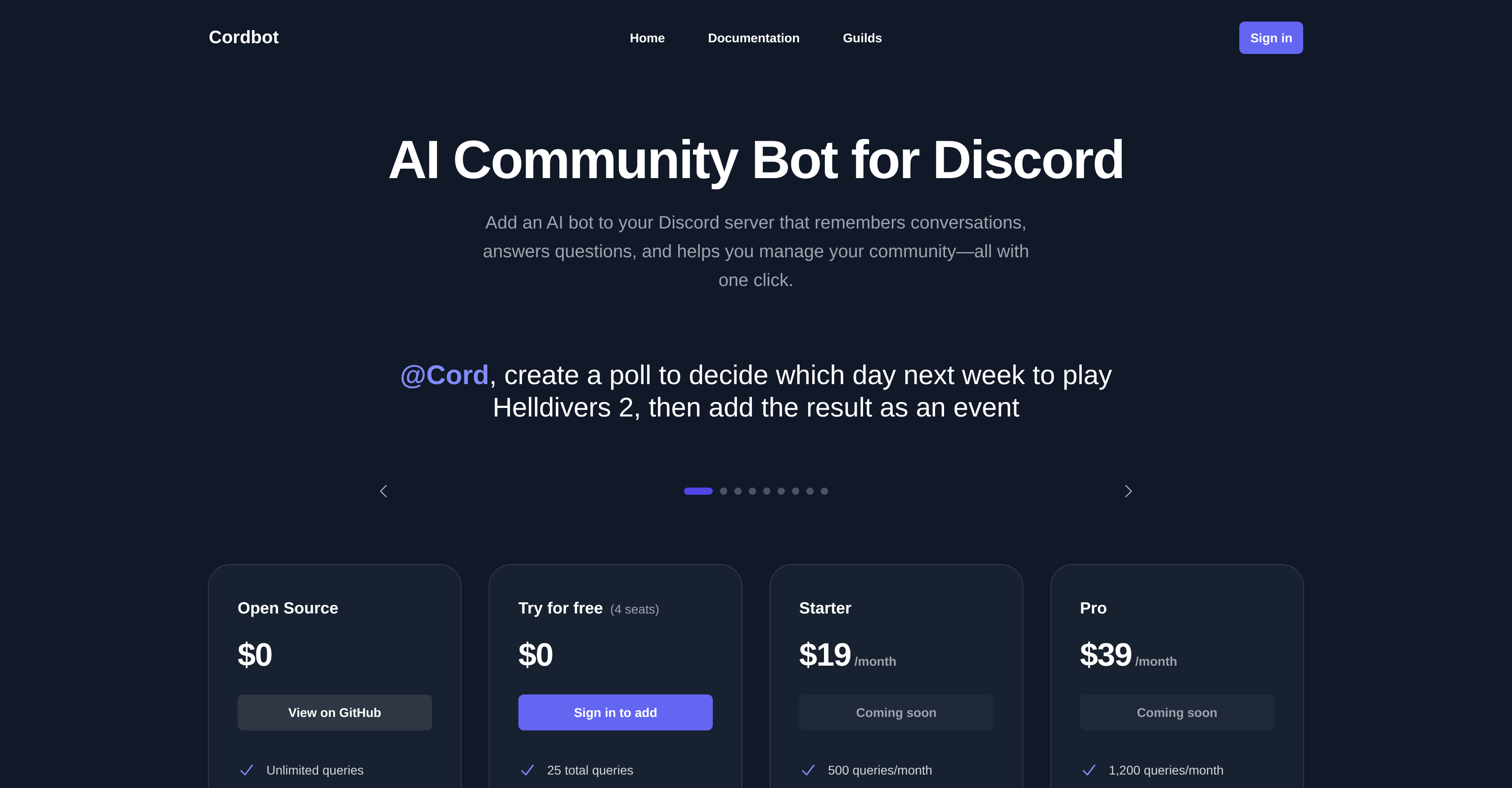 Cordbot - Screenshot showing the interface and features of this AI tool