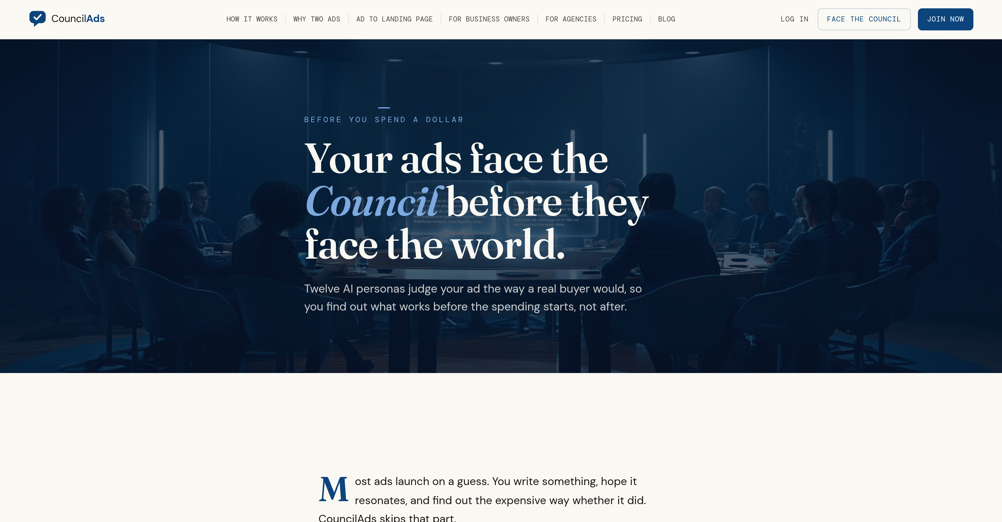 CouncilAds - Screenshot showing the interface and features of this AI tool