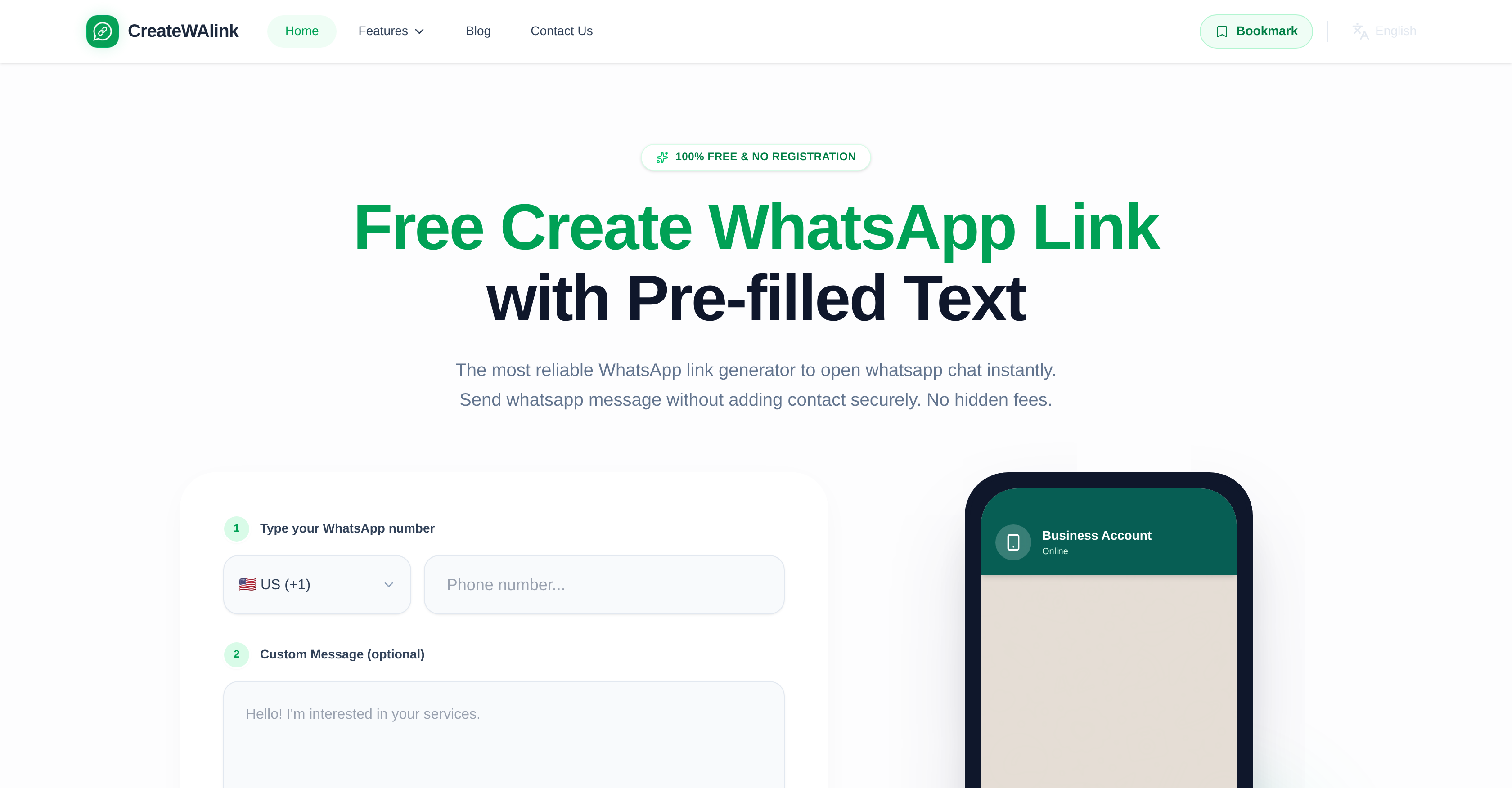 CreateWAlink - Screenshot showing the interface and features of this AI tool