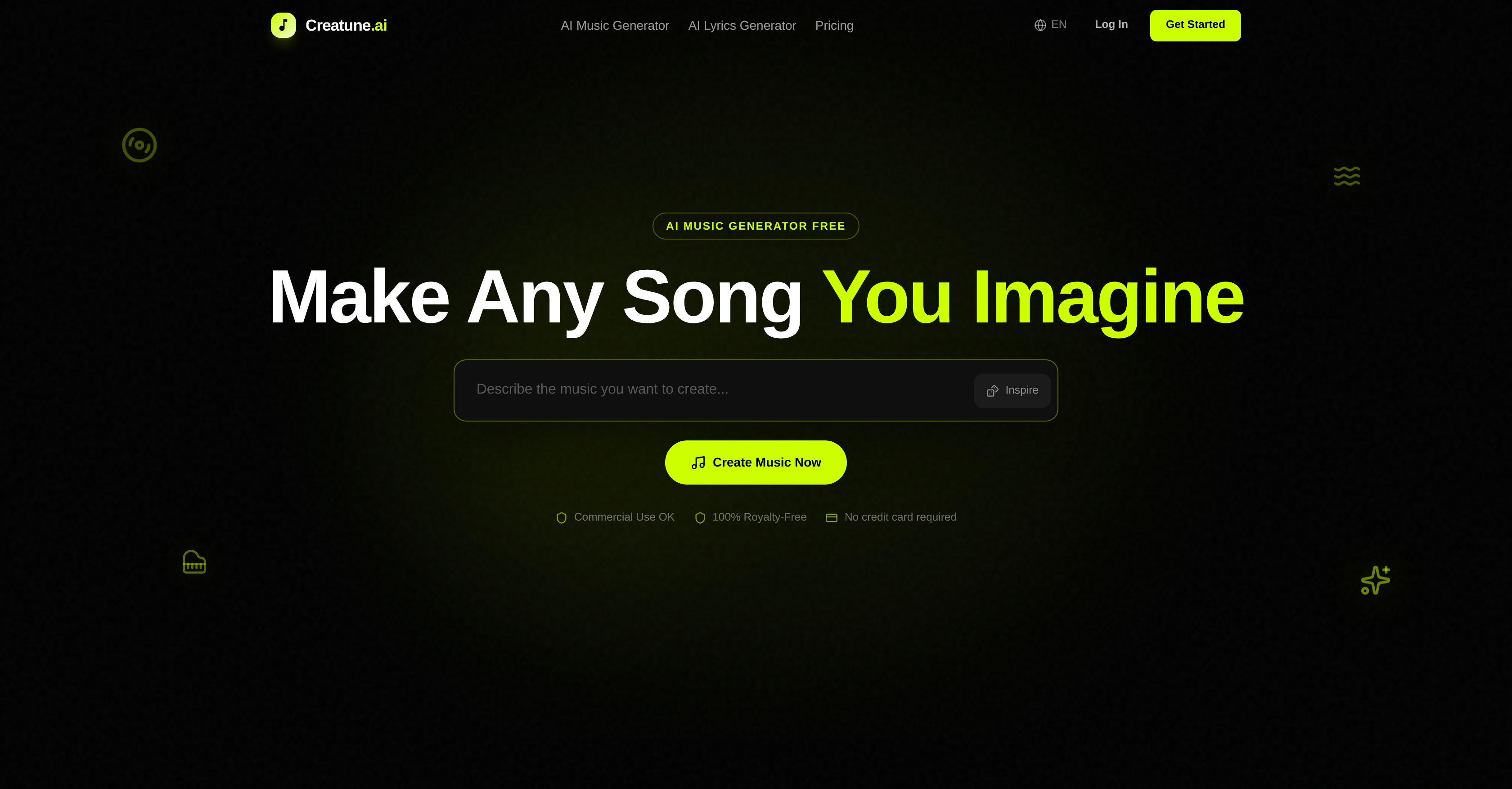 Creatune - Screenshot showing the interface and features of this AI tool