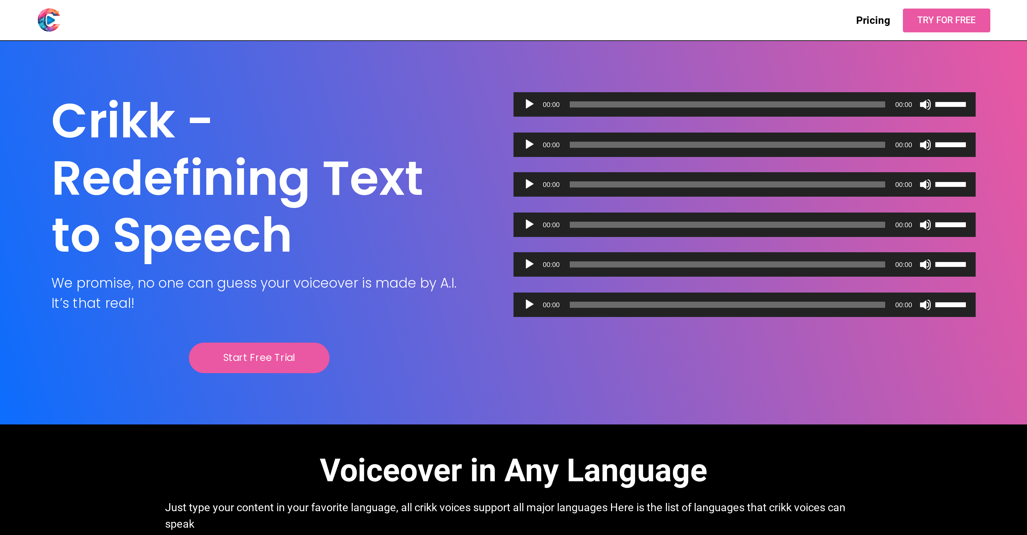 Crikk - Screenshot showing the interface and features of this AI tool