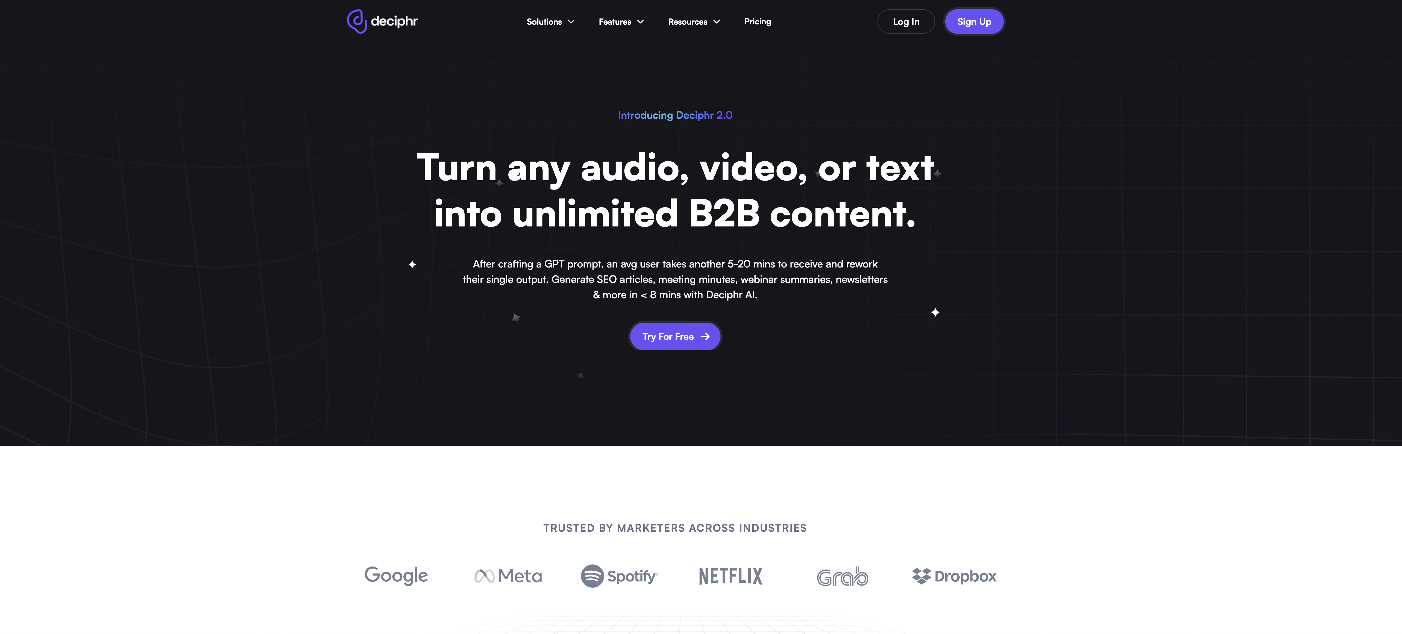 Deciphr AI - Screenshot showing the interface and features of this AI tool