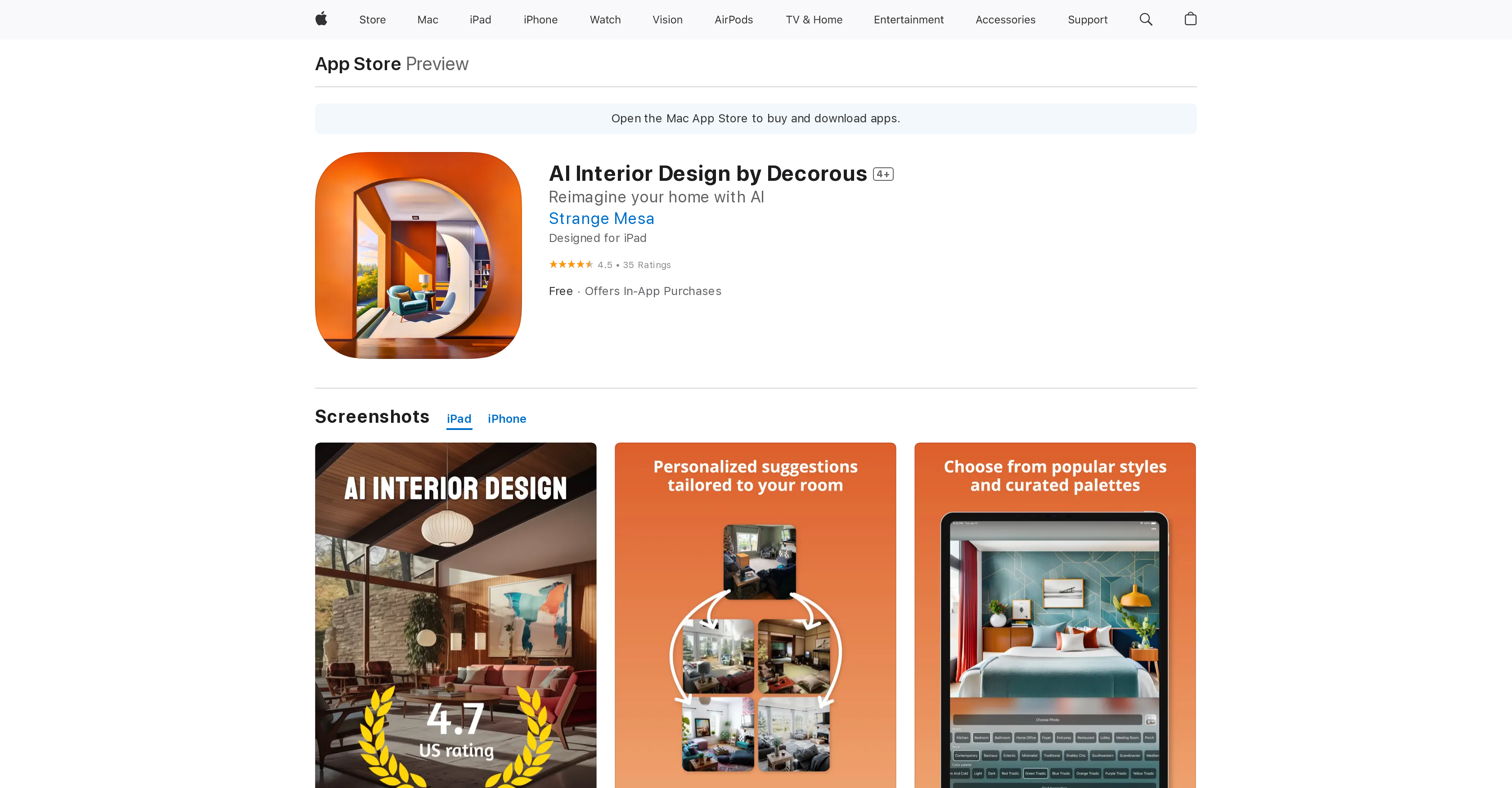 Decorous: AI Home Makeovers - Screenshot showing the interface and features of this AI tool