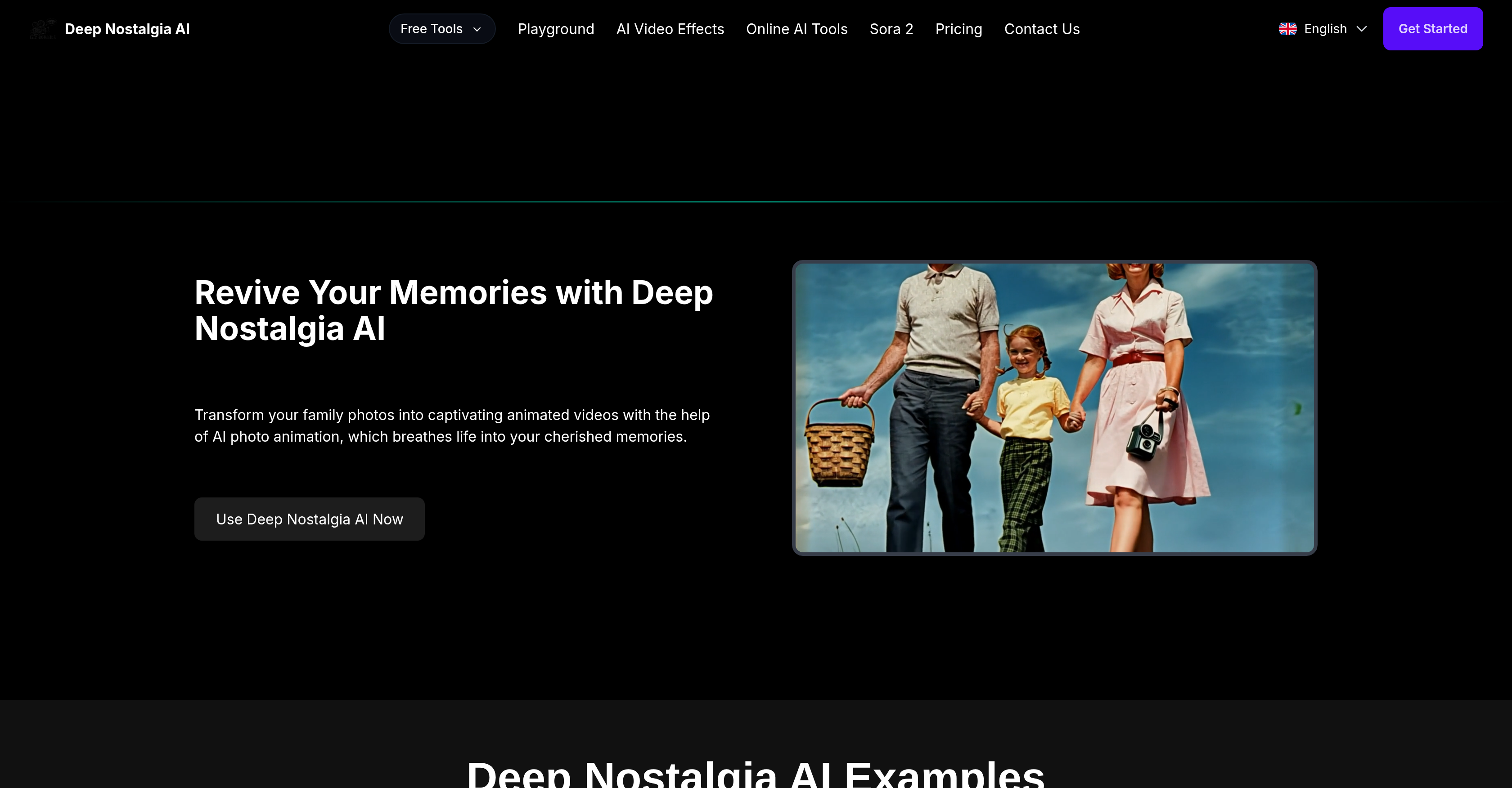 Deep Nostalgia AI - Screenshot showing the interface and features of this AI tool