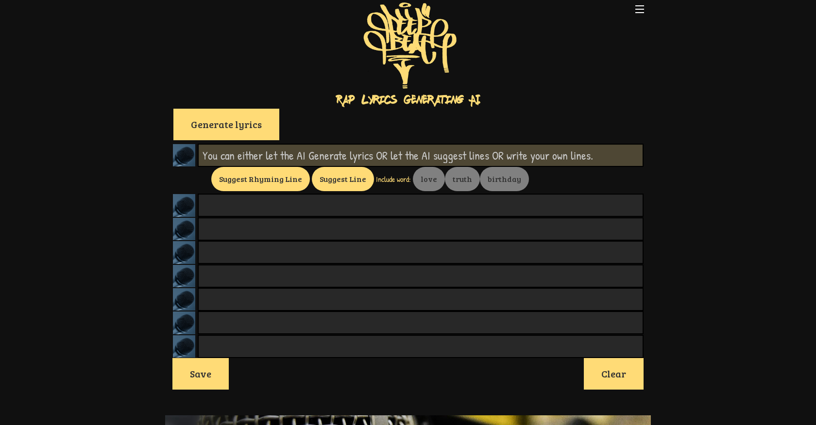 Deep Beat - Screenshot showing the interface and features of this AI tool