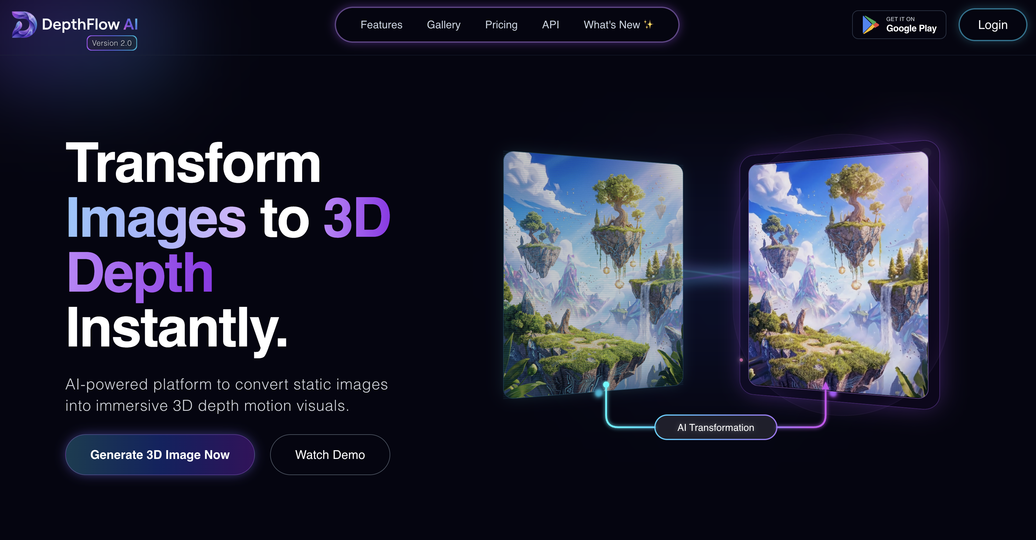 Depthflow AI - Screenshot showing the interface and features of this AI tool