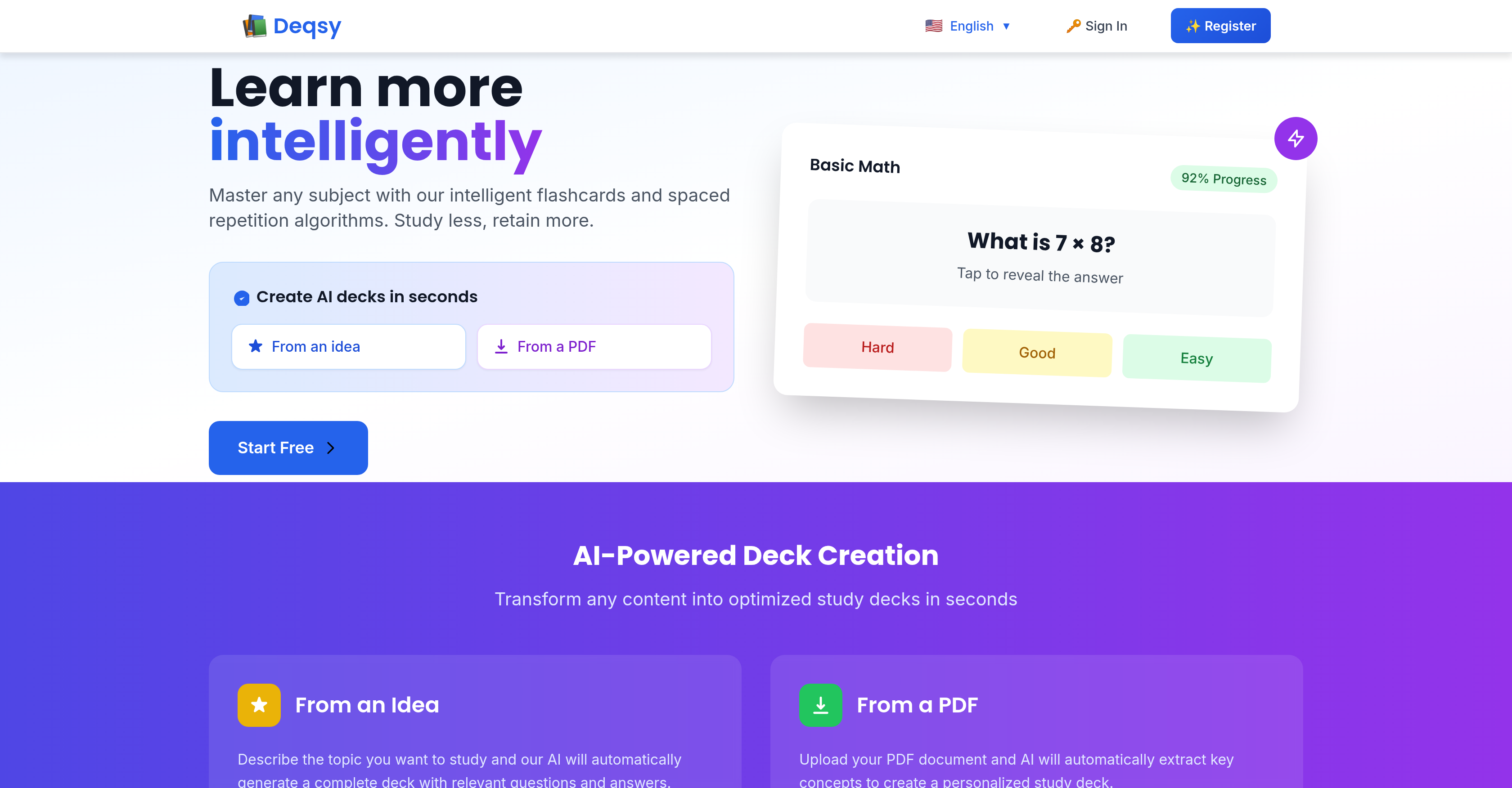 Deqsy - Screenshot showing the interface and features of this AI tool