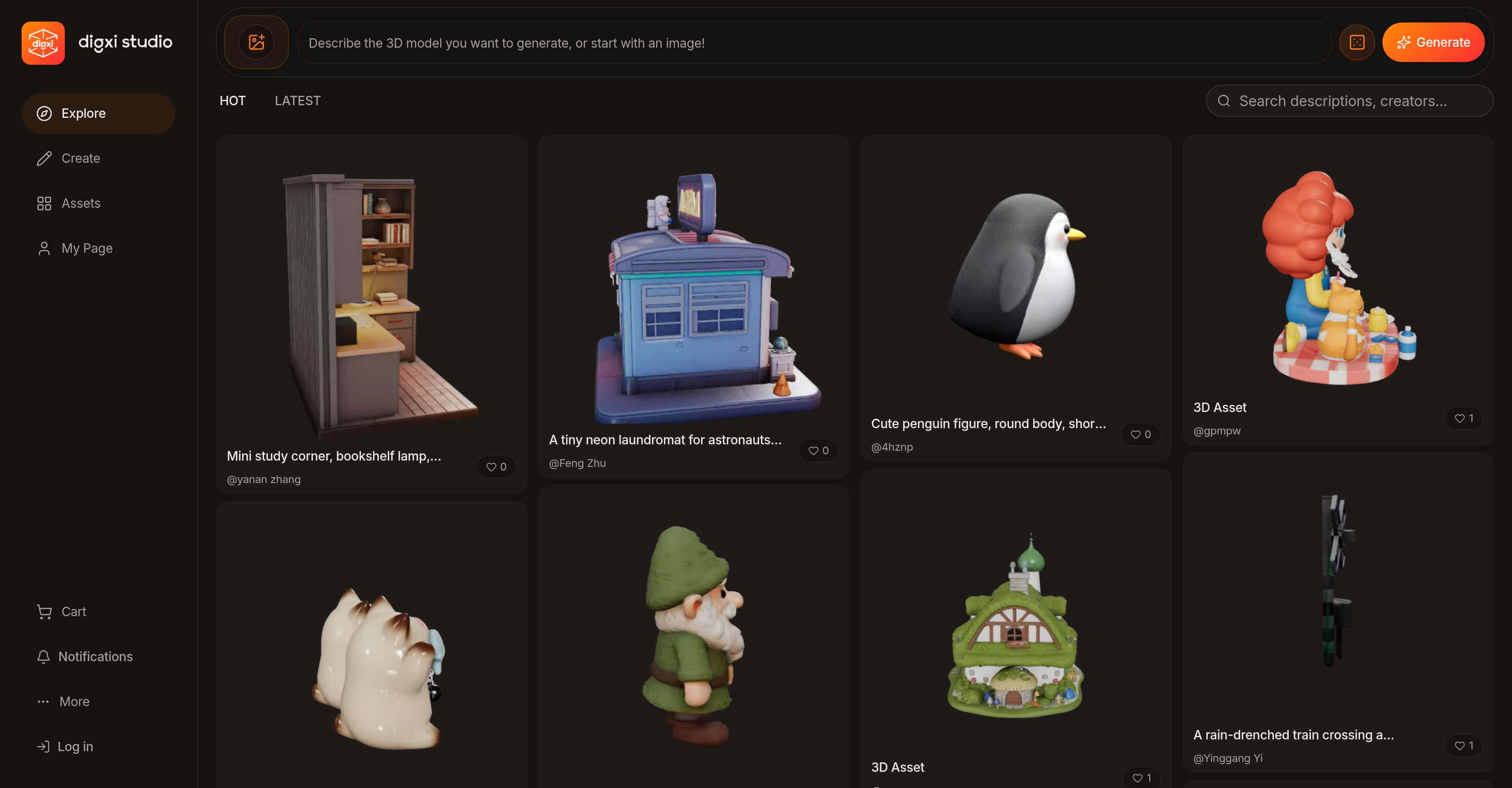 digxi studio - Screenshot showing the interface and features of this AI tool