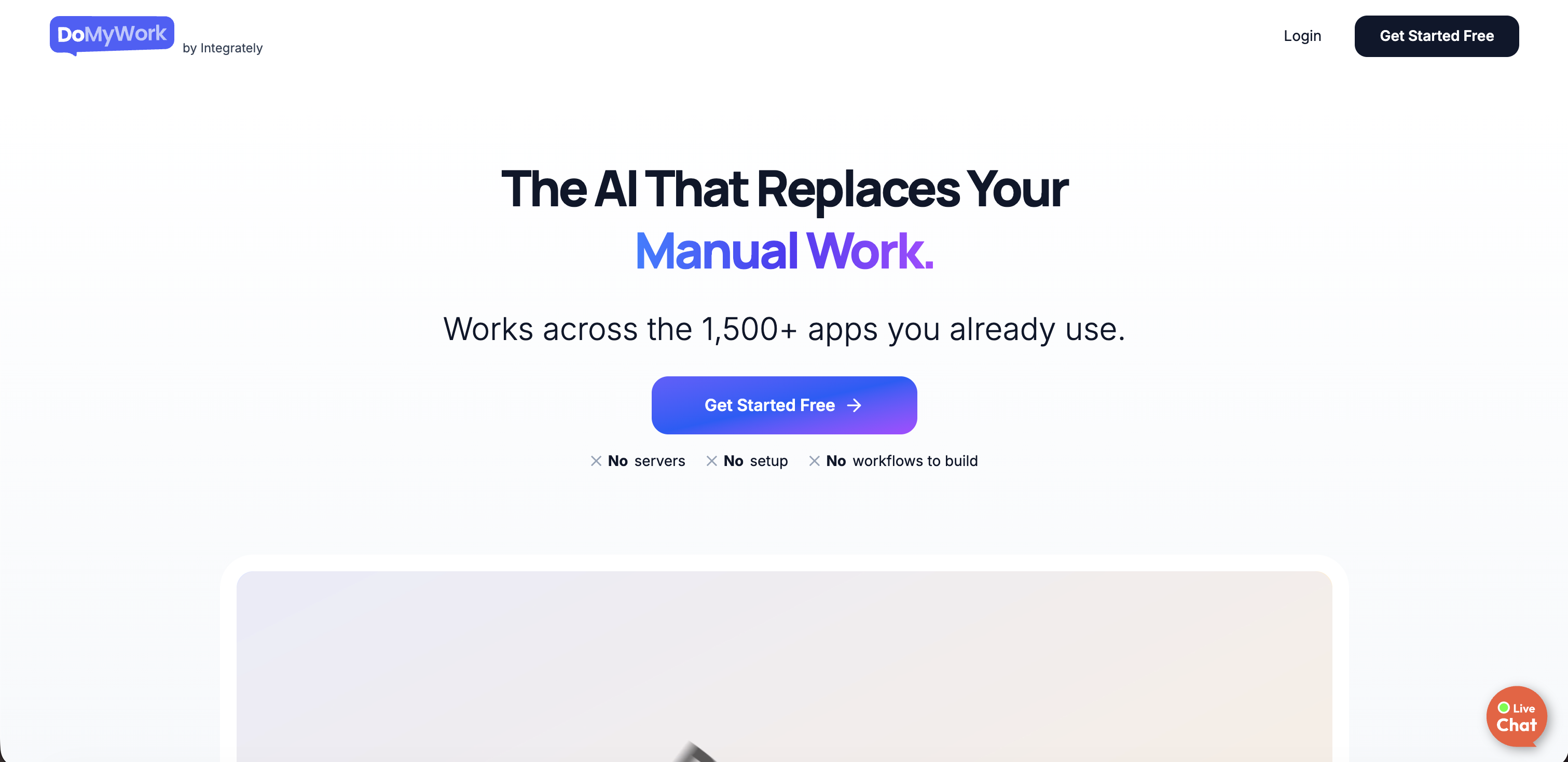 DoMyWork - Screenshot showing the interface and features of this AI tool