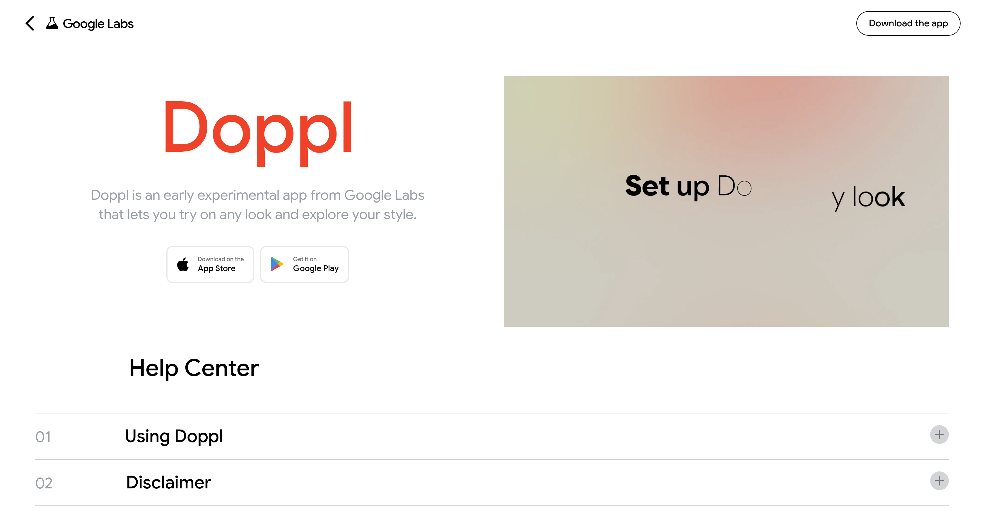 Doppl - Screenshot showing the interface and features of this AI tool