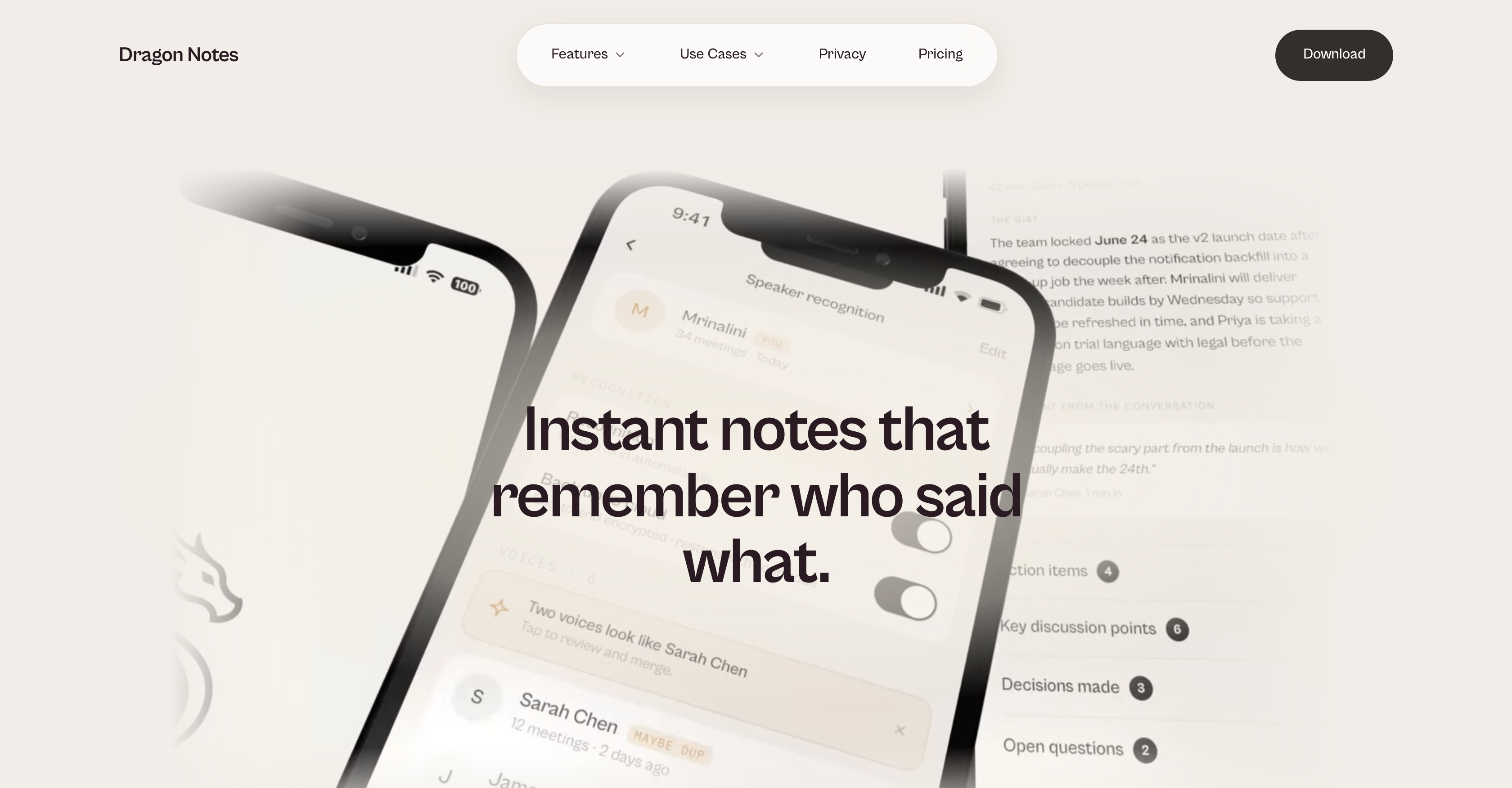 Dragon Notes - Screenshot showing the interface and features of this AI tool