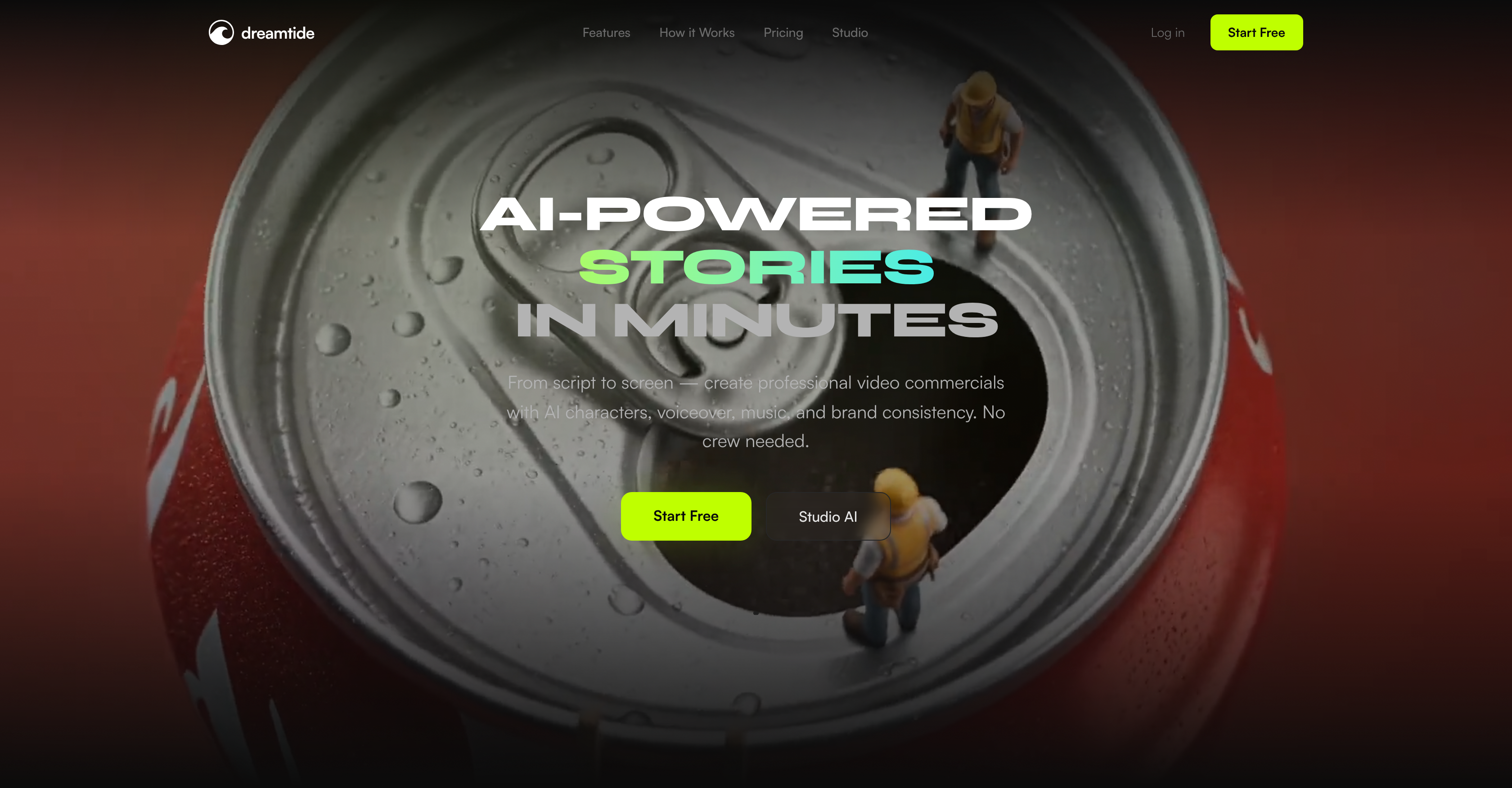 Dreamtide - Screenshot showing the interface and features of this AI tool