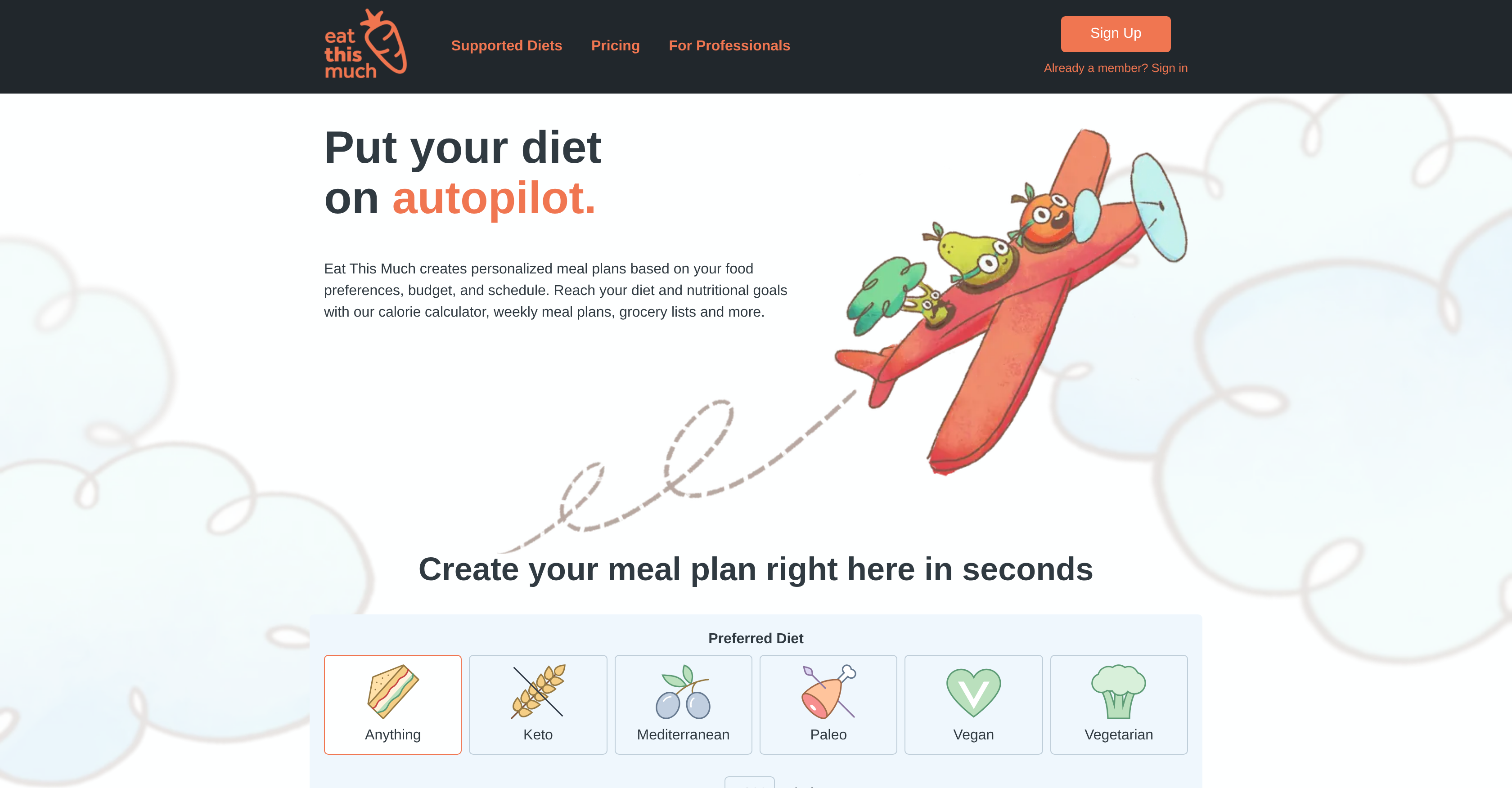 Eat This Much - Screenshot showing the interface and features of this AI tool