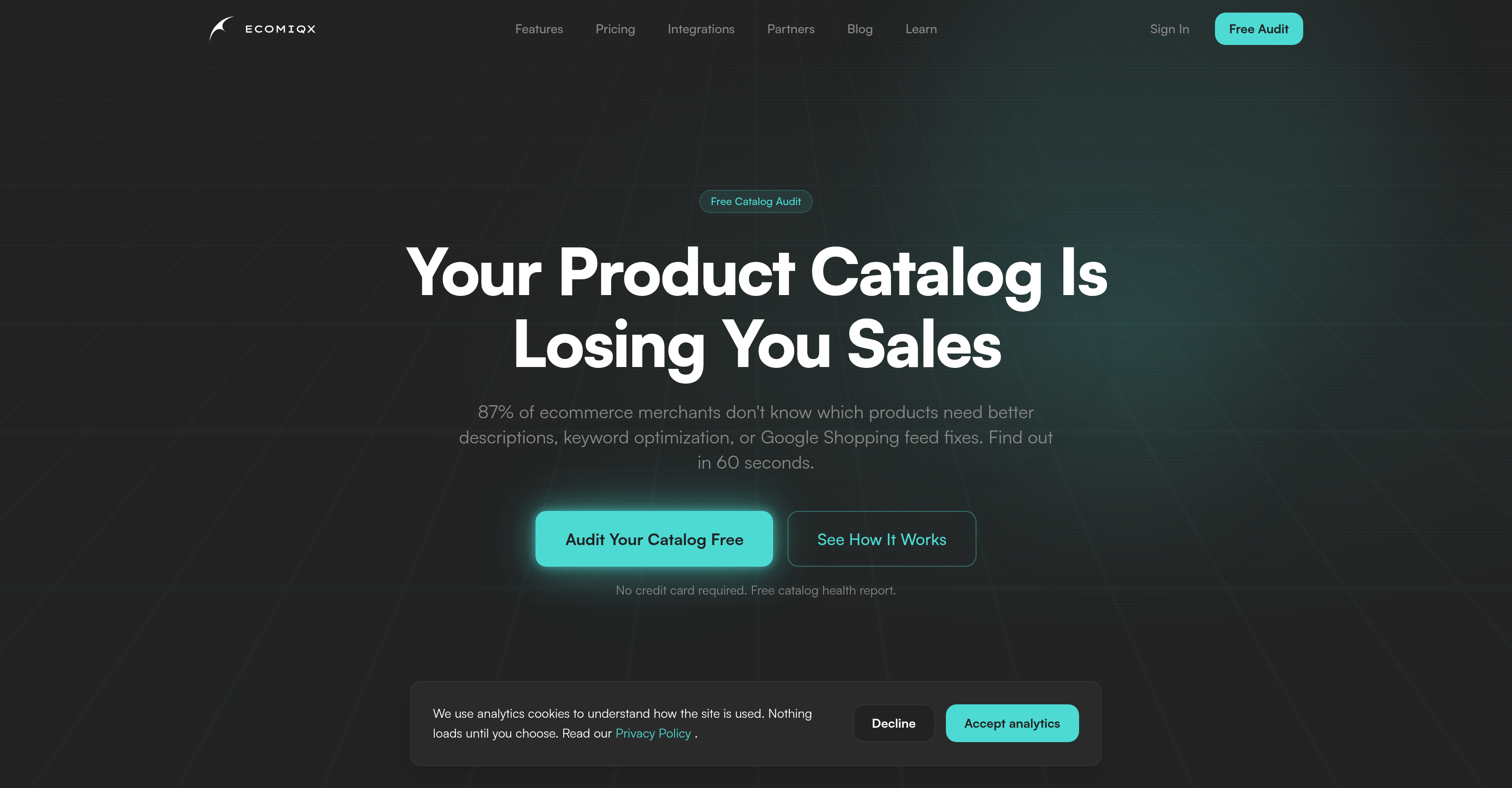 EcomIQX - Screenshot showing the interface and features of this AI tool