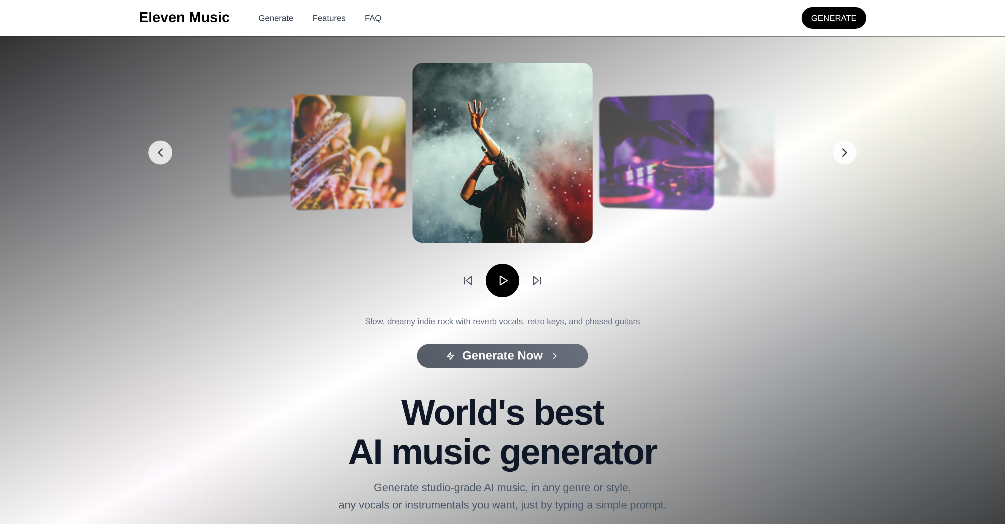 Eleven Music - Screenshot showing the interface and features of this AI tool