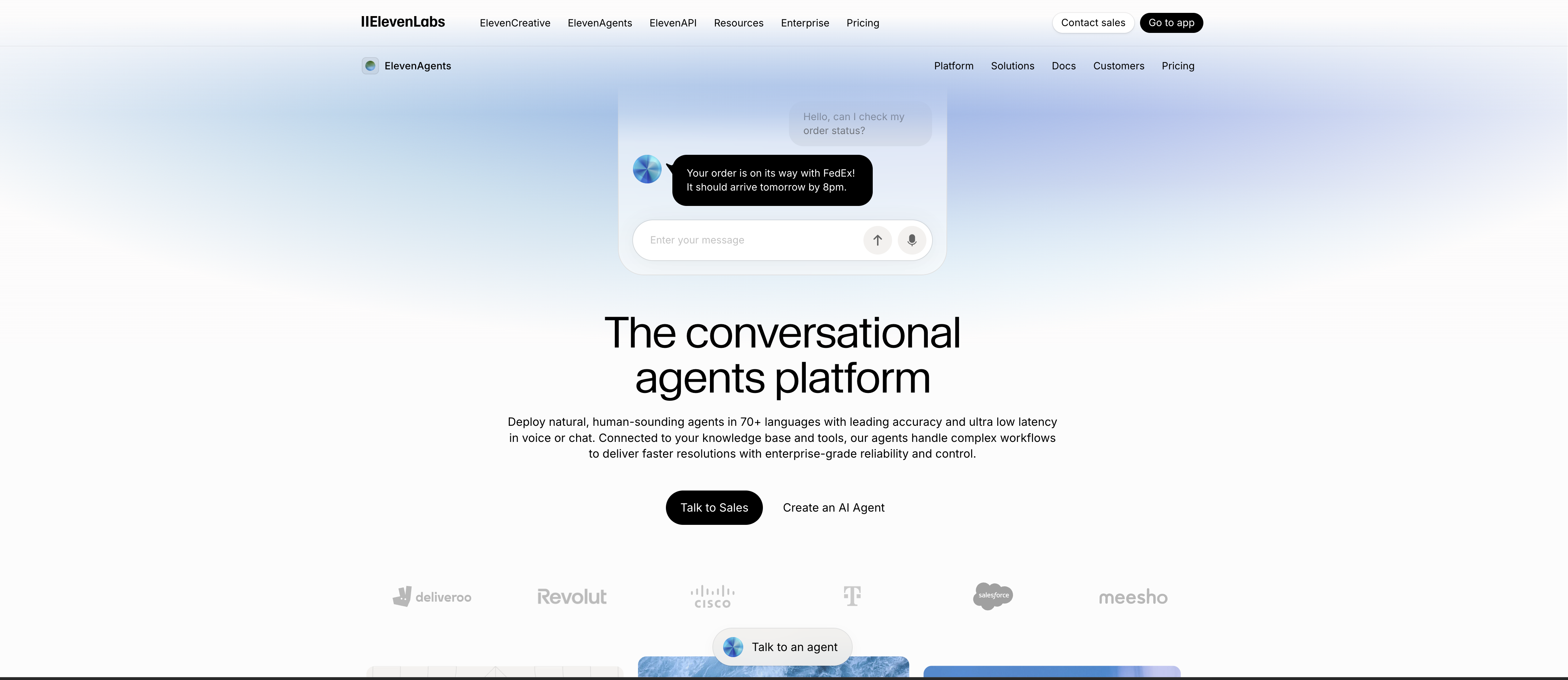 ElevenAgents - Screenshot showing the interface and features of this AI tool