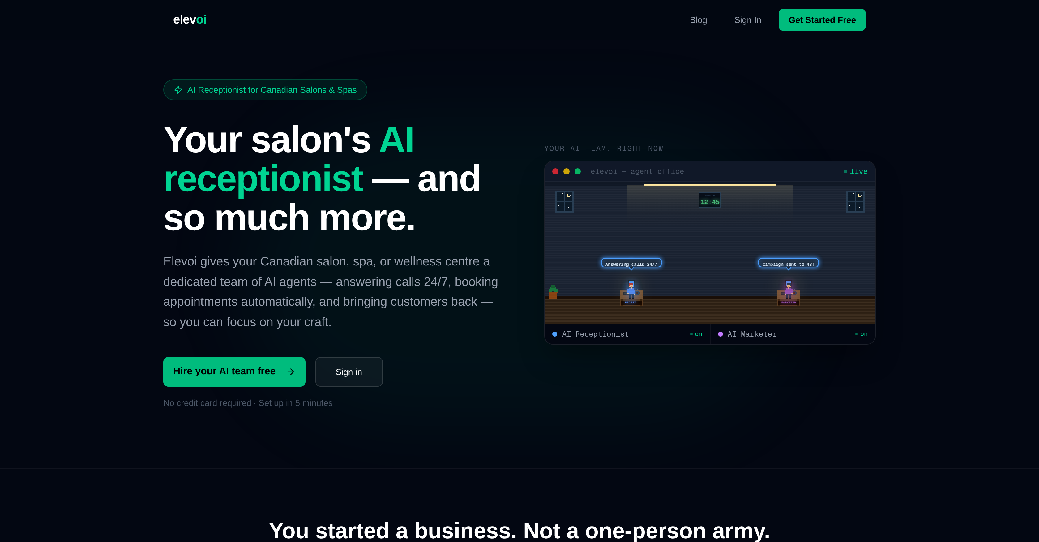 Elevoi | Canadian businesses - Screenshot showing the interface and features of this AI tool
