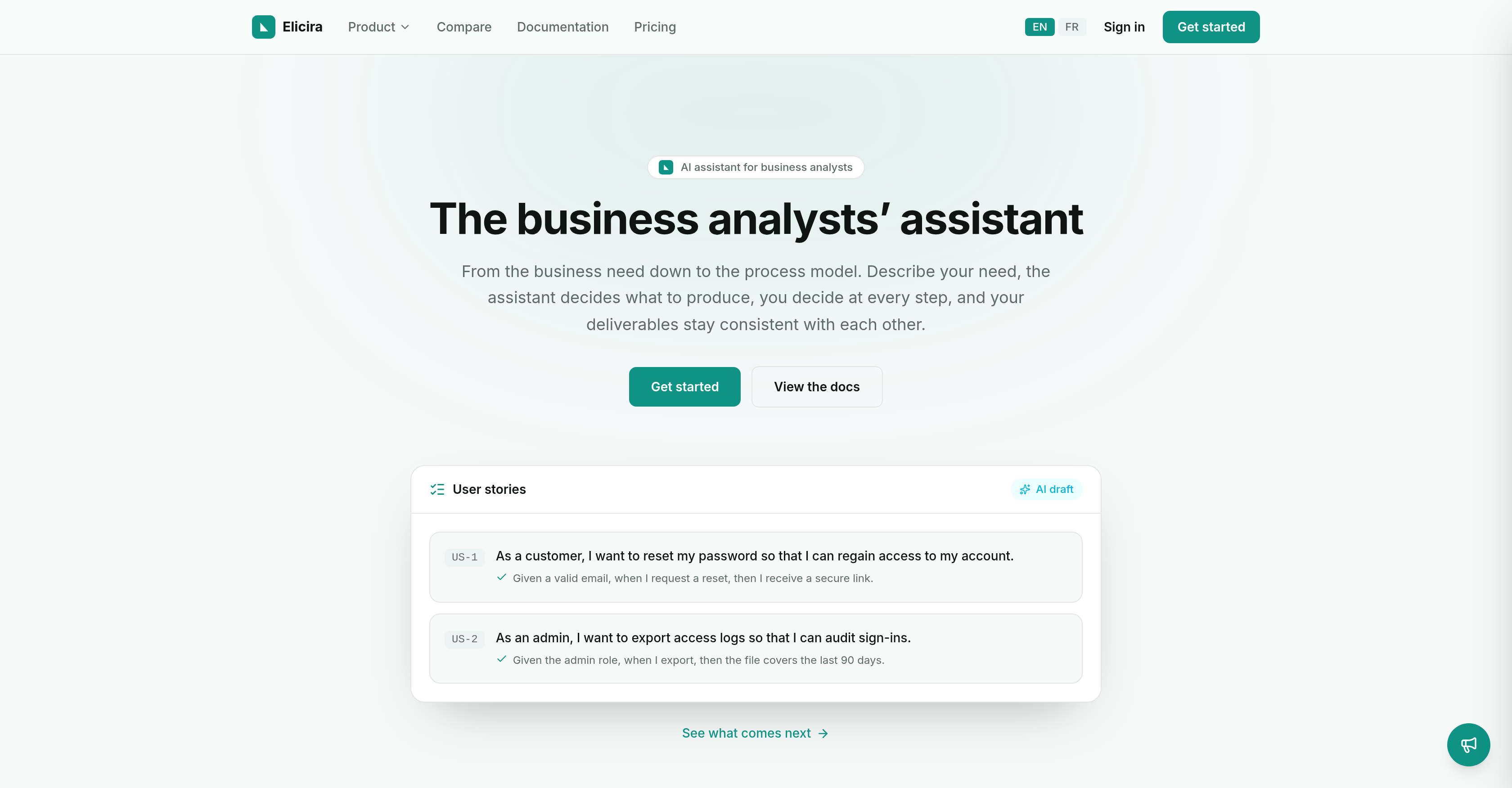 Elicira - Screenshot showing the interface and features of this AI tool