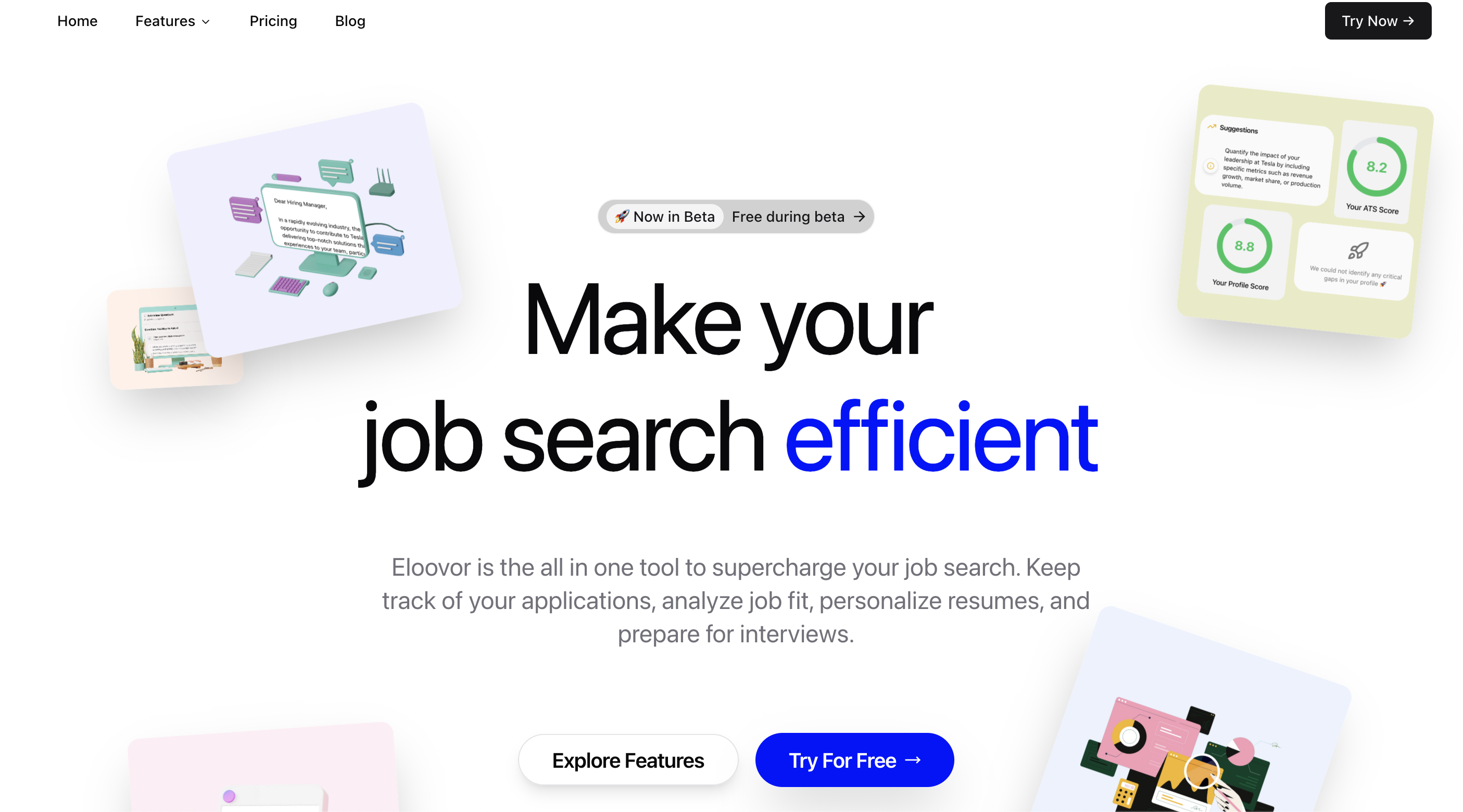 Eloovor - AI Career Coach - Screenshot showing the interface and features of this AI tool