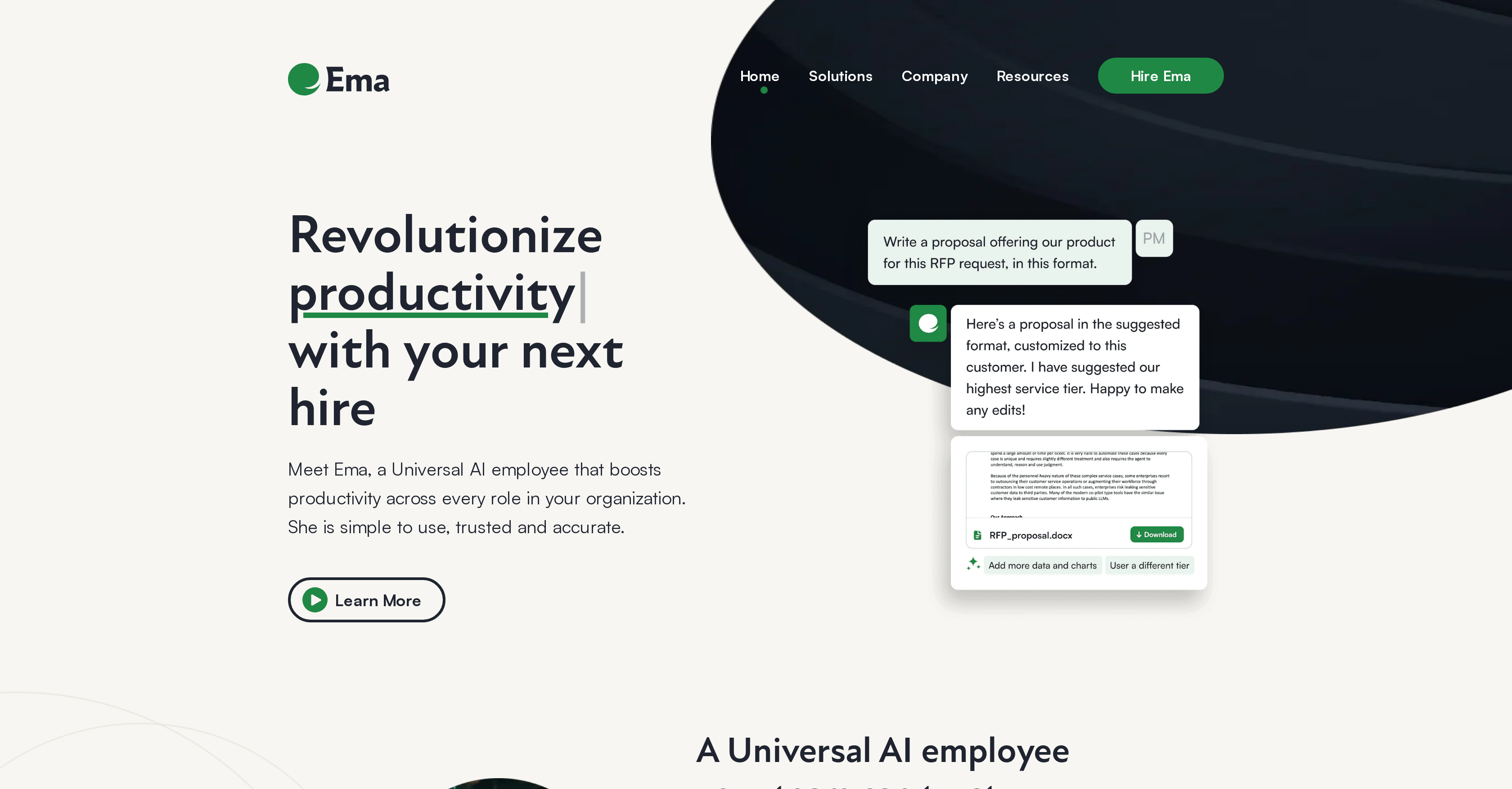 Ema - Universal AI Employee - Screenshot showing the interface and features of this AI tool