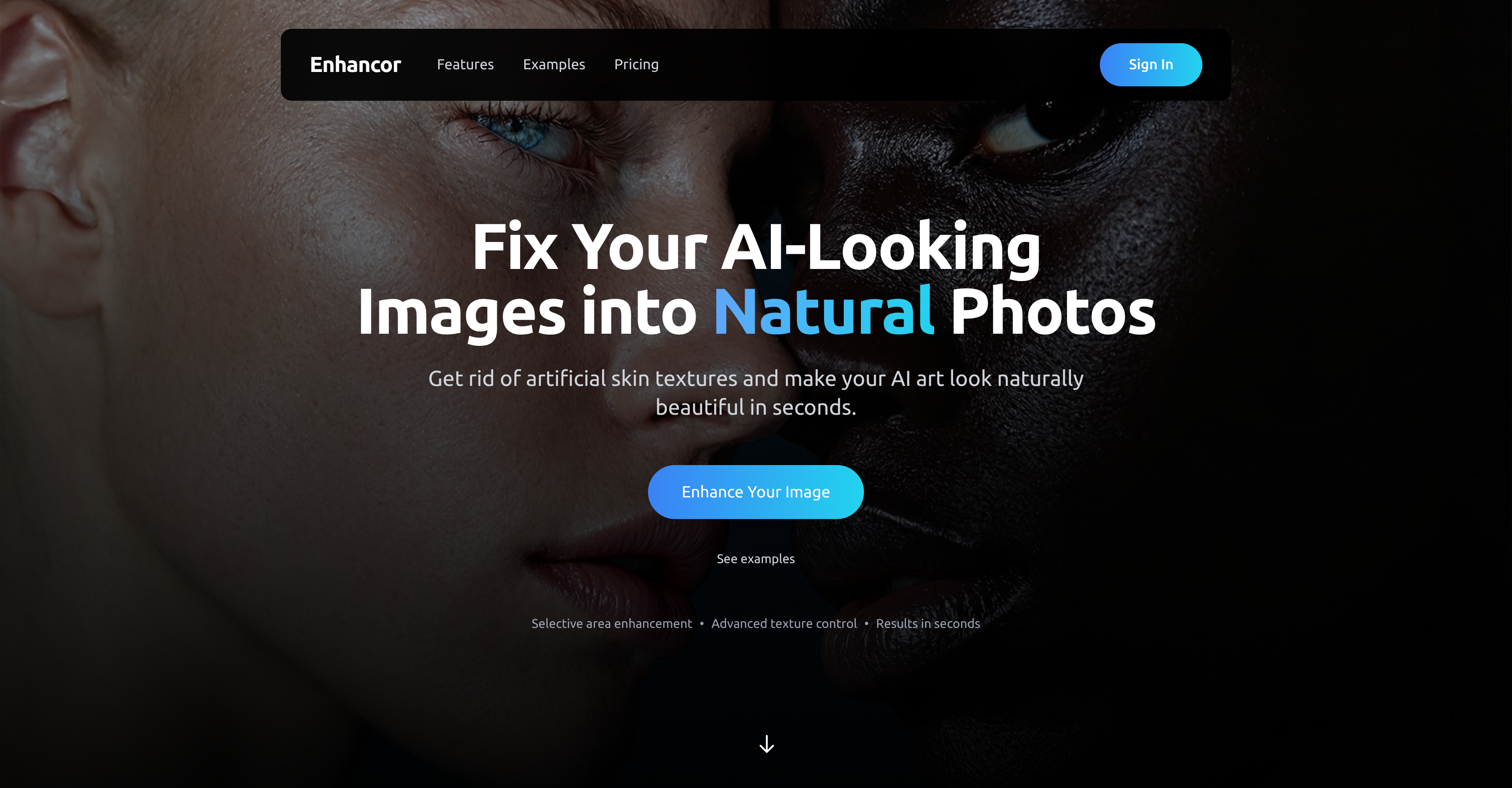 Enhancor AI - Screenshot showing the interface and features of this AI tool
