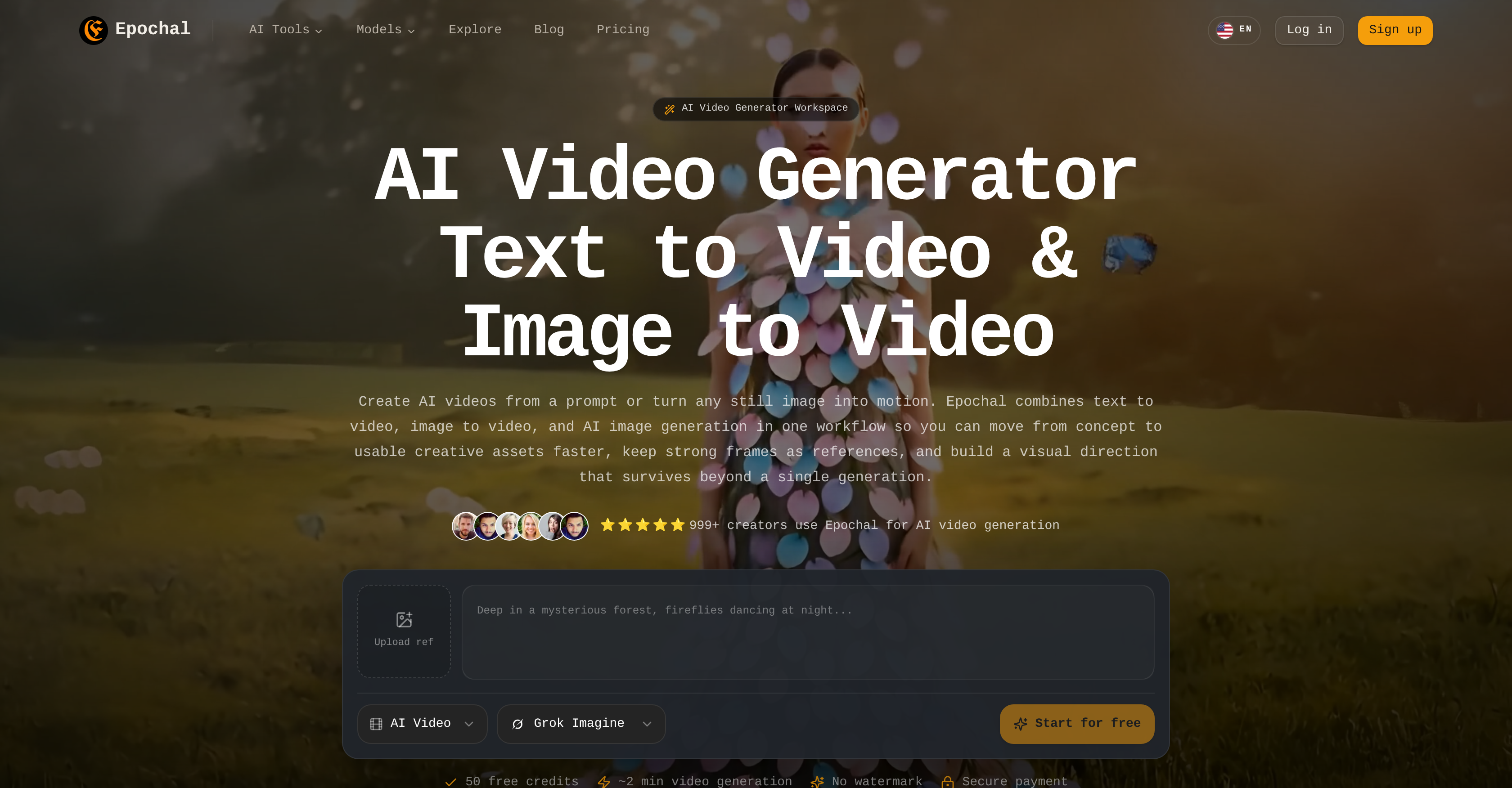 Epochal - AI Video Generator - Screenshot showing the interface and features of this AI tool