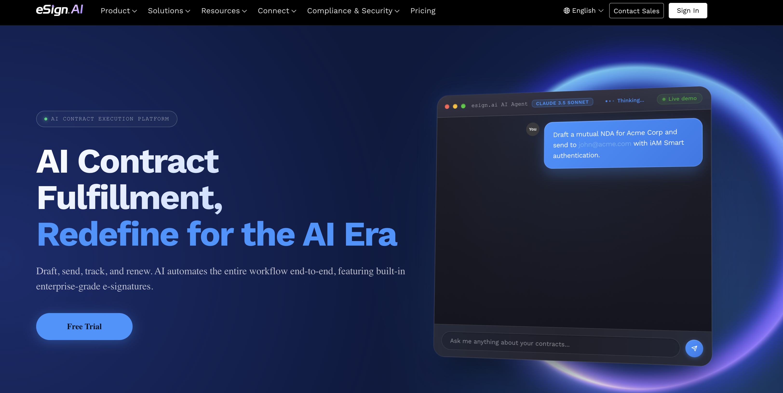 eSign.AI - Screenshot showing the interface and features of this AI tool