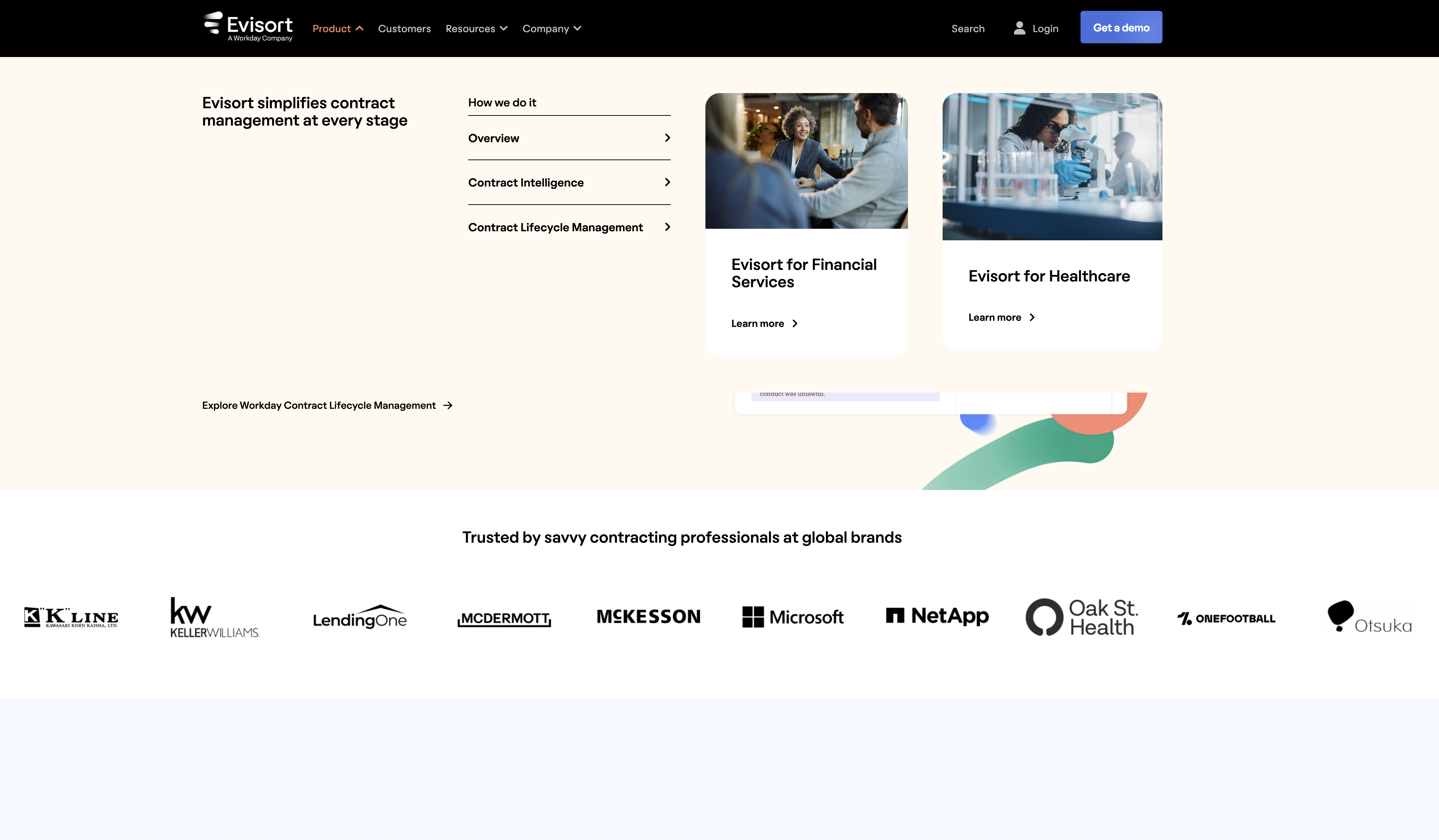 Evisort - Screenshot showing the interface and features of this AI tool