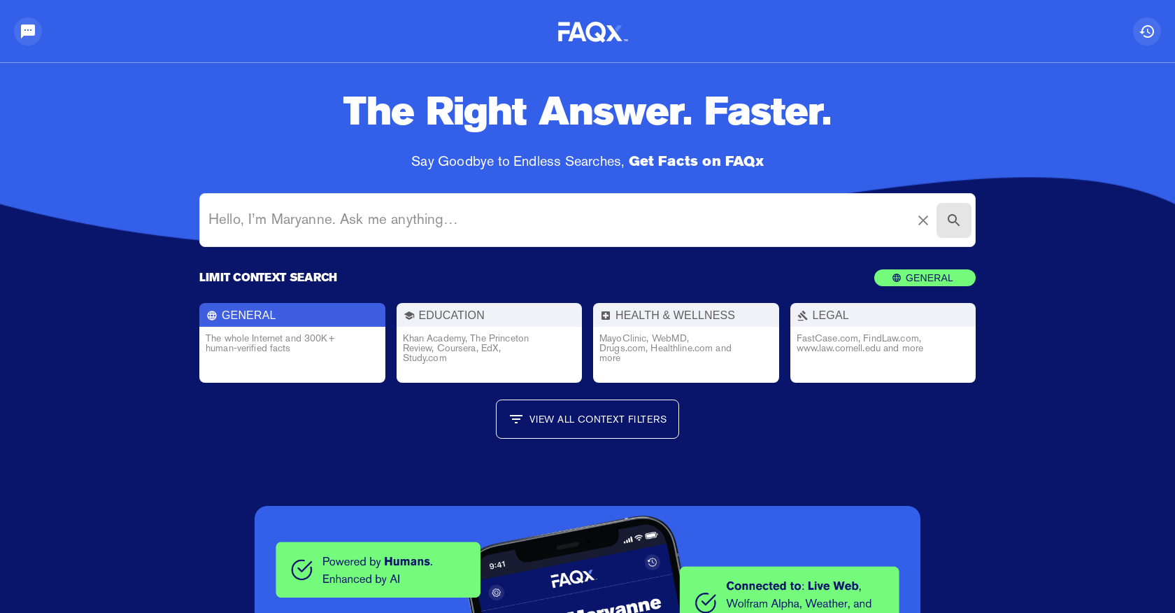 Faqx - Screenshot showing the interface and features of this AI tool