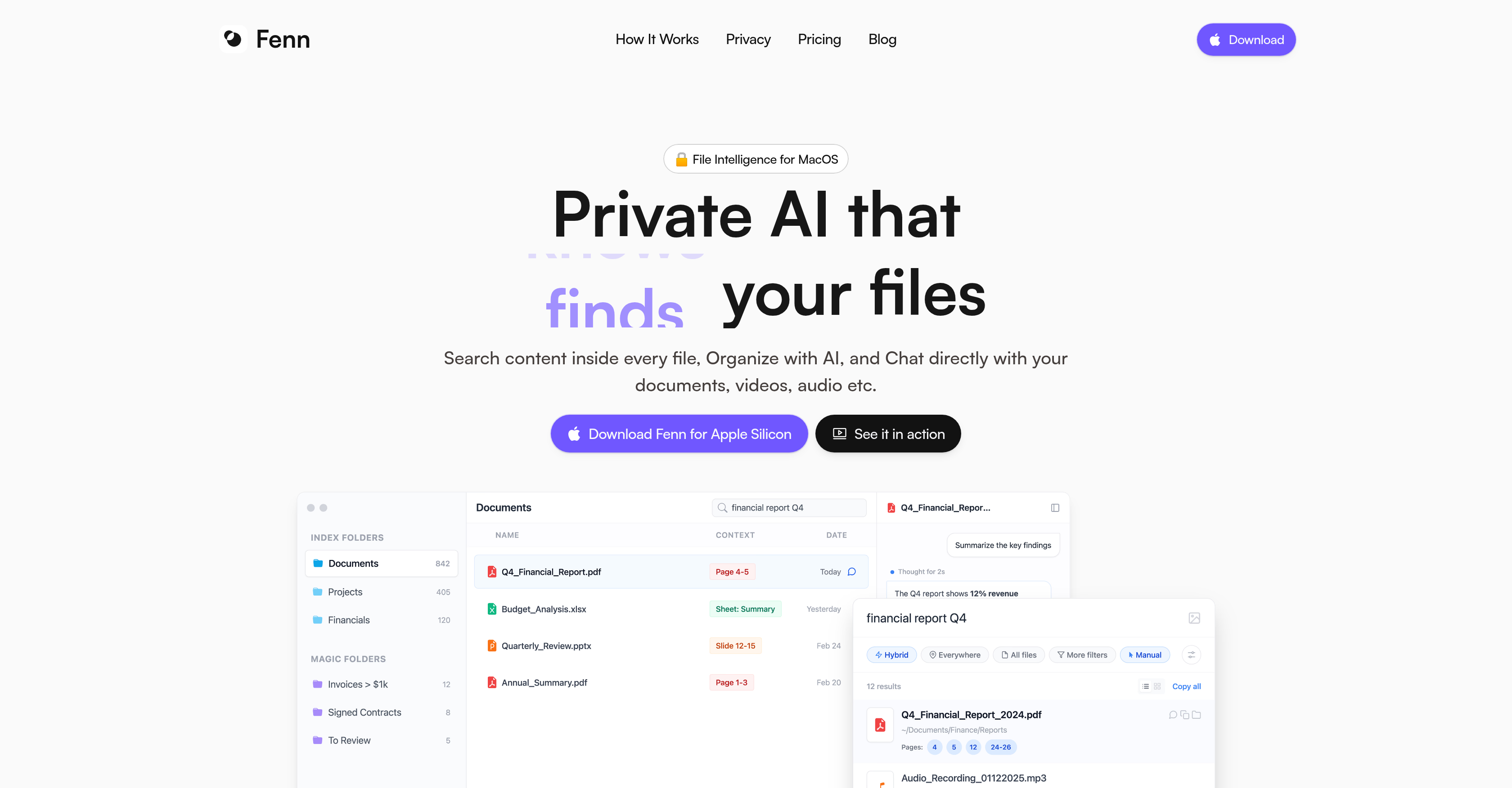 Fenn - Screenshot showing the interface and features of this AI tool