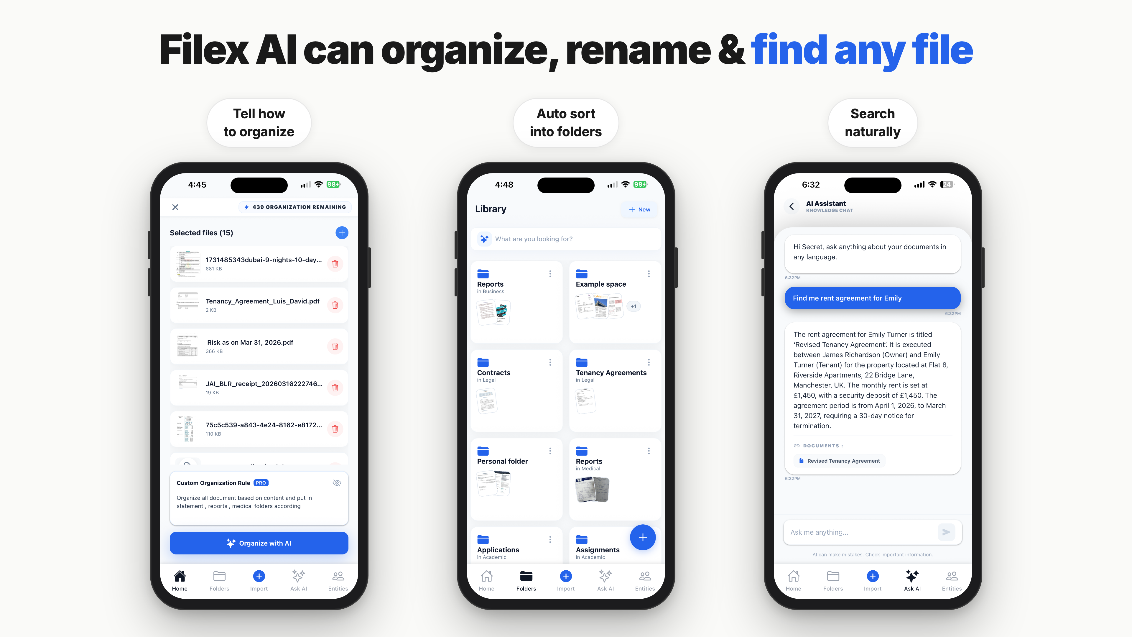 Filex AI - Screenshot showing the interface and features of this AI tool