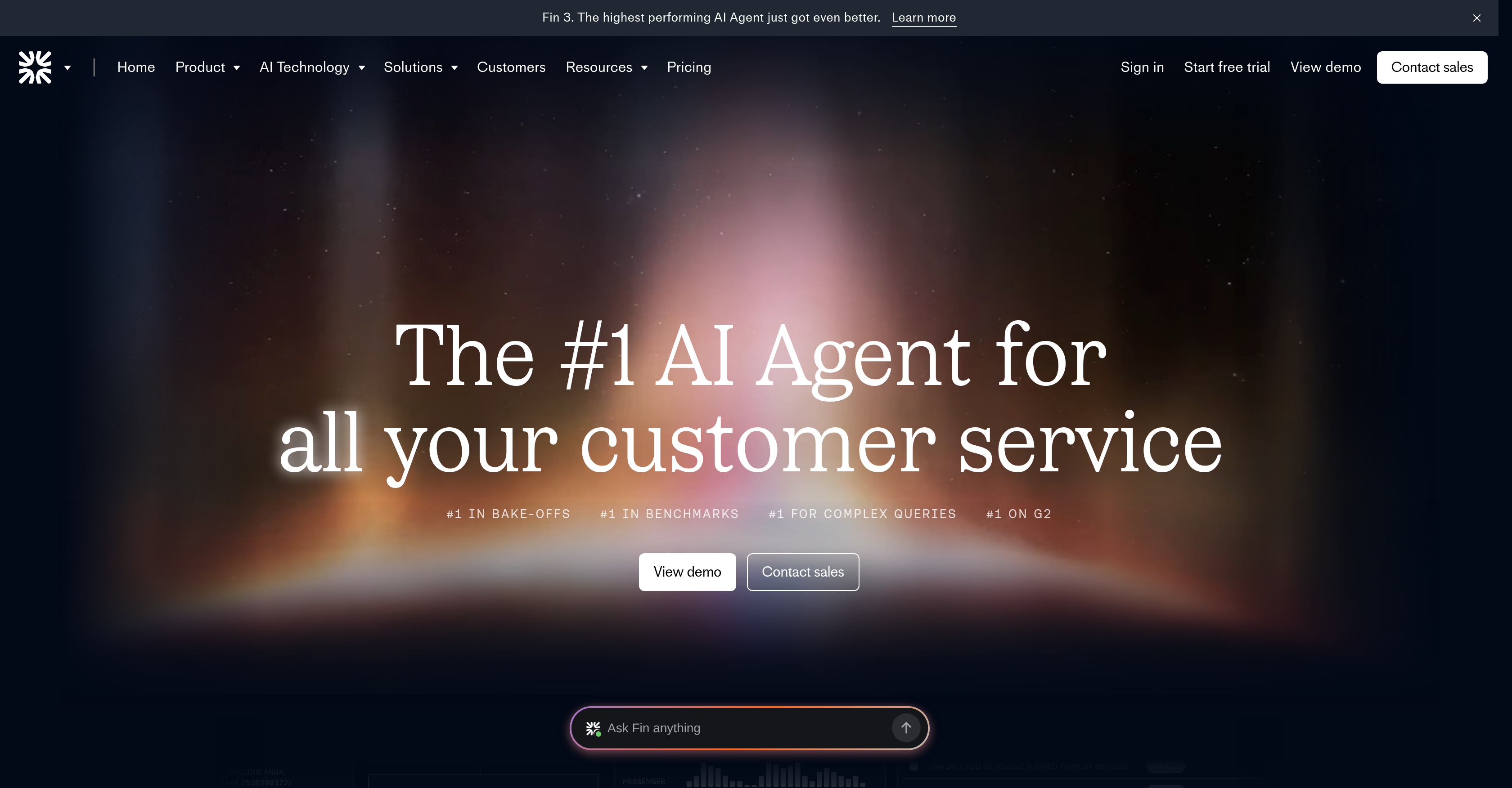 Fin - Screenshot showing the interface and features of this AI tool