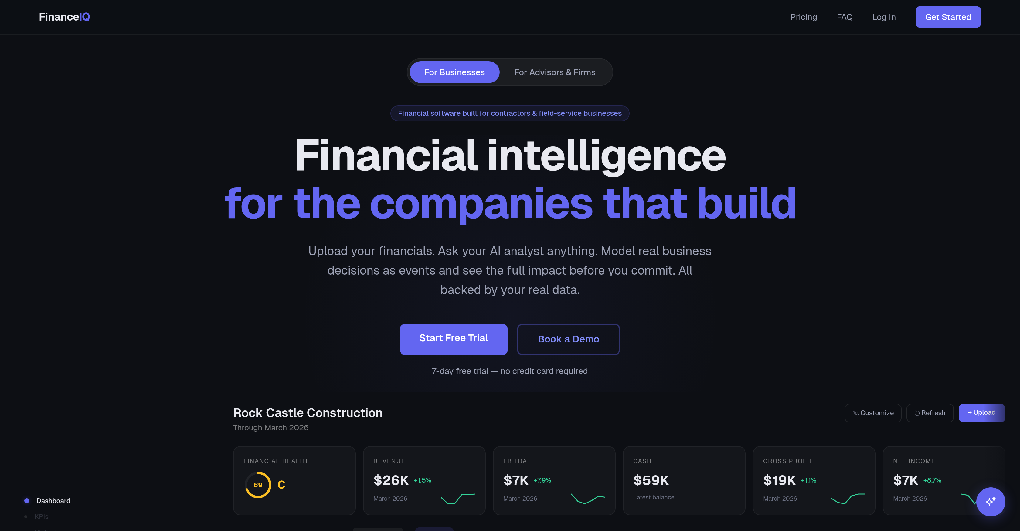 FinanceIQ - Screenshot showing the interface and features of this AI tool