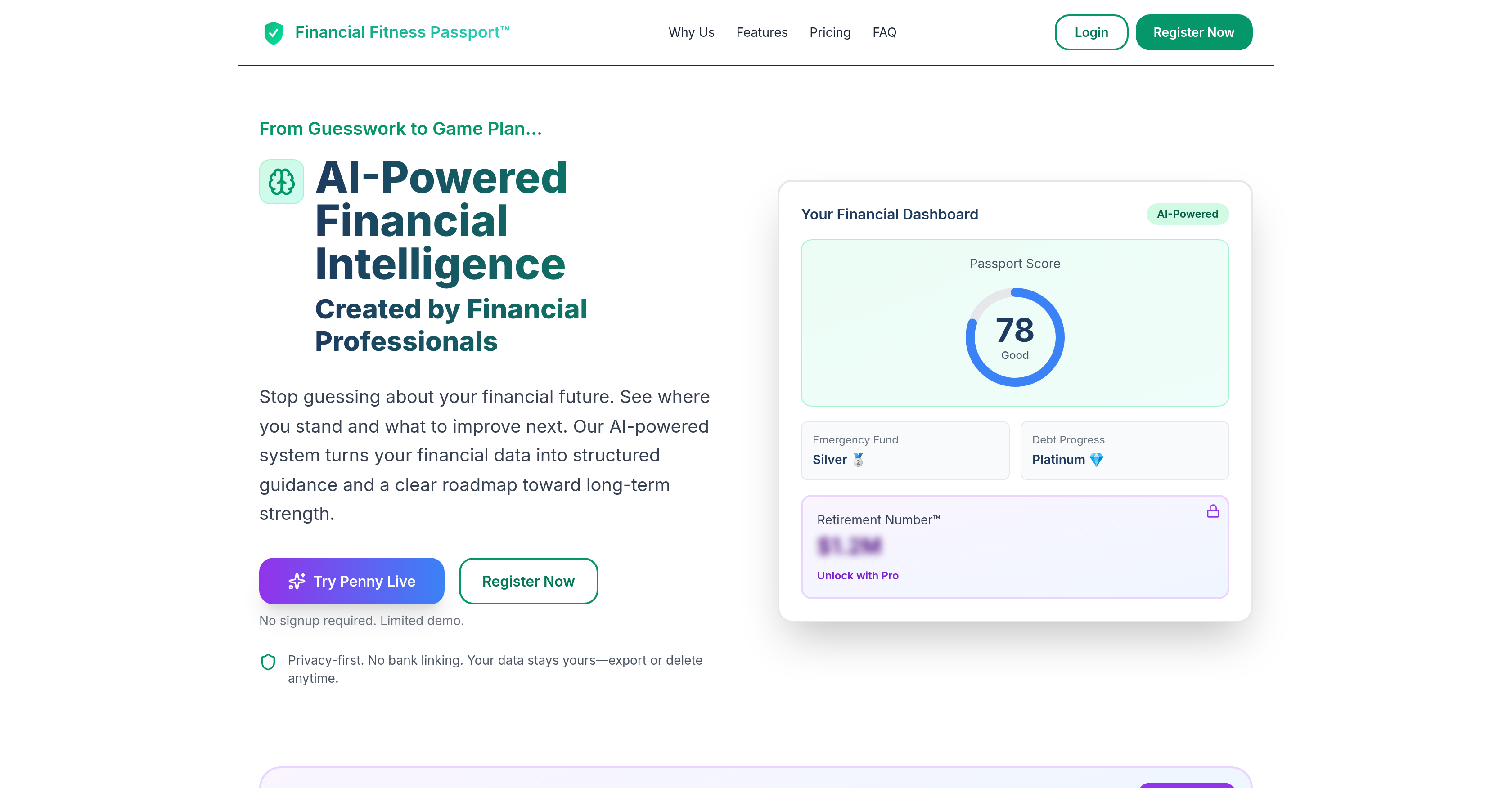 Financial Fitness Passport - Screenshot showing the interface and features of this AI tool
