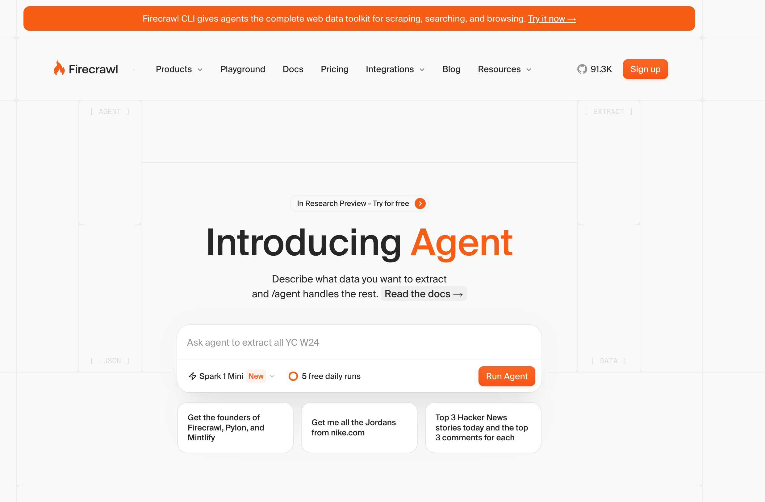 Firecrawl Agent - Screenshot showing the interface and features of this AI tool