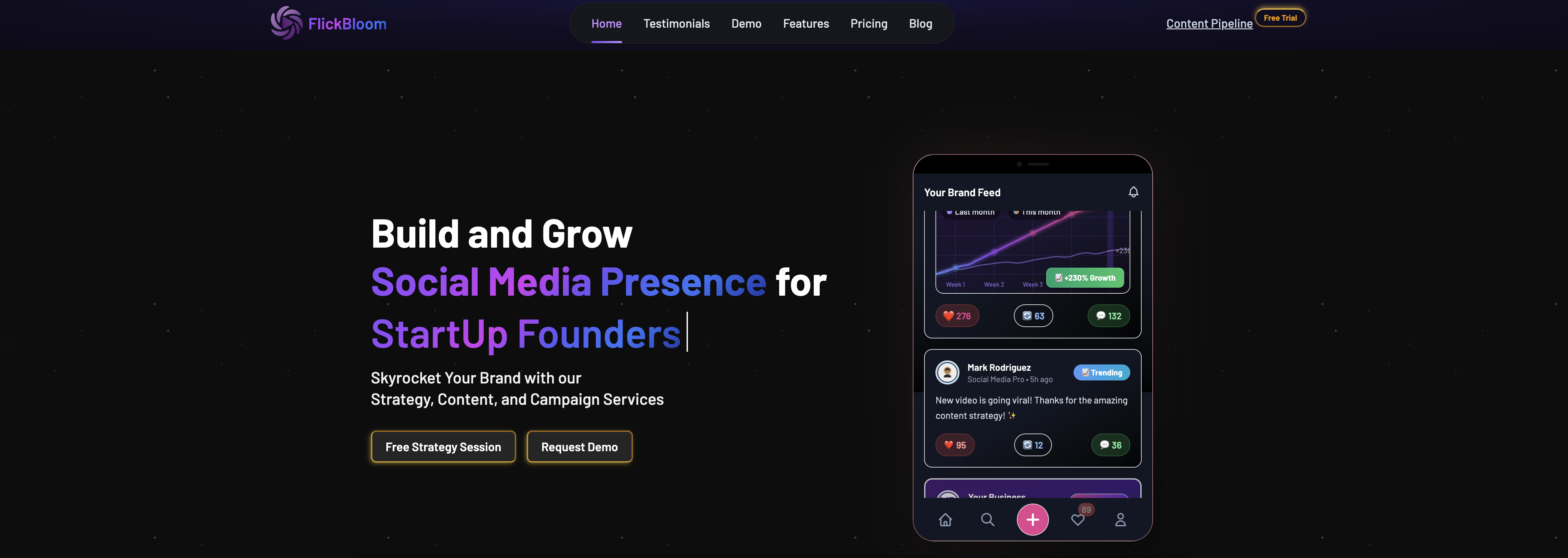FlickBloom - Screenshot showing the interface and features of this AI tool
