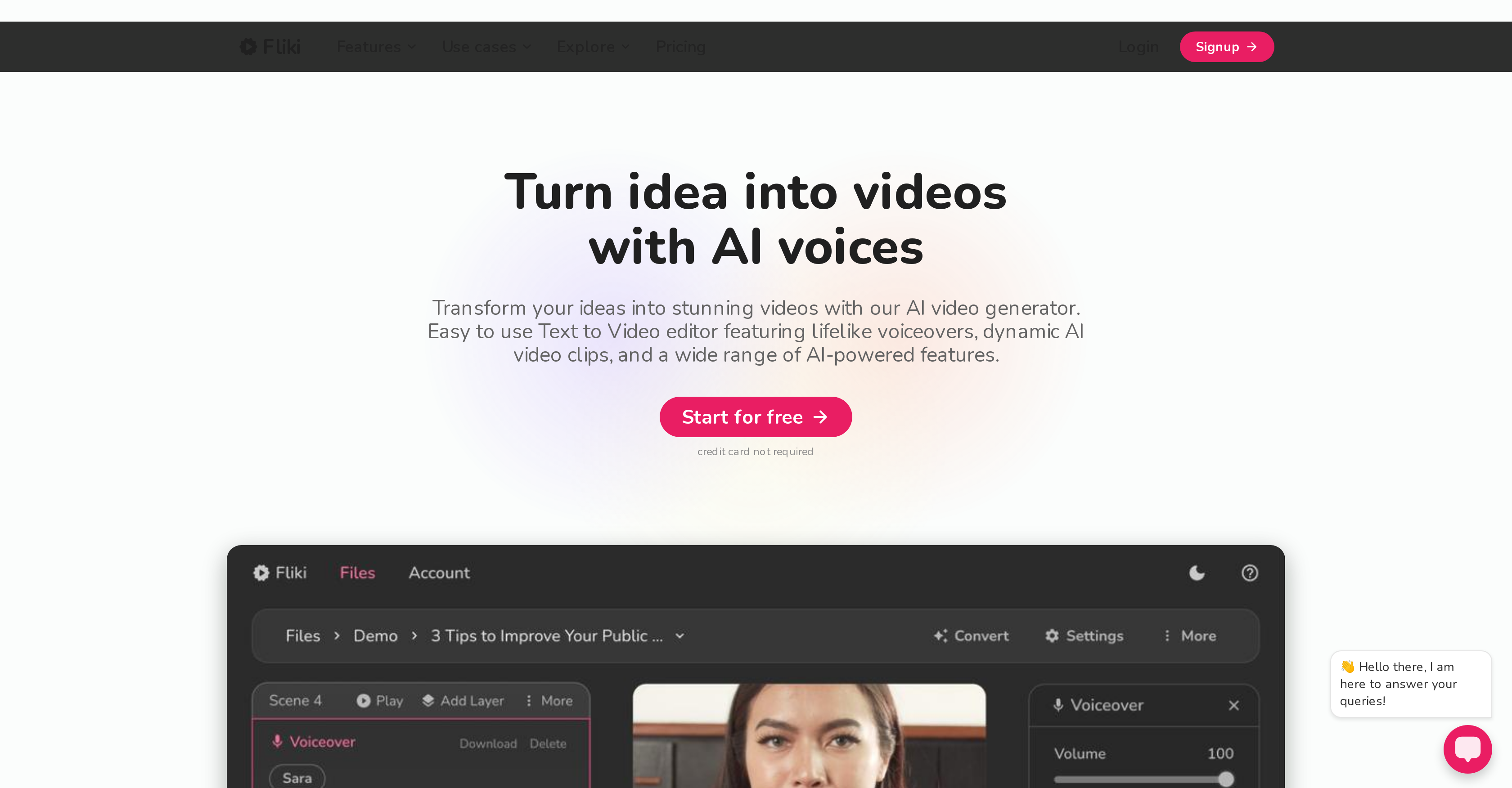 Fliki - Screenshot showing the interface and features of this AI tool
