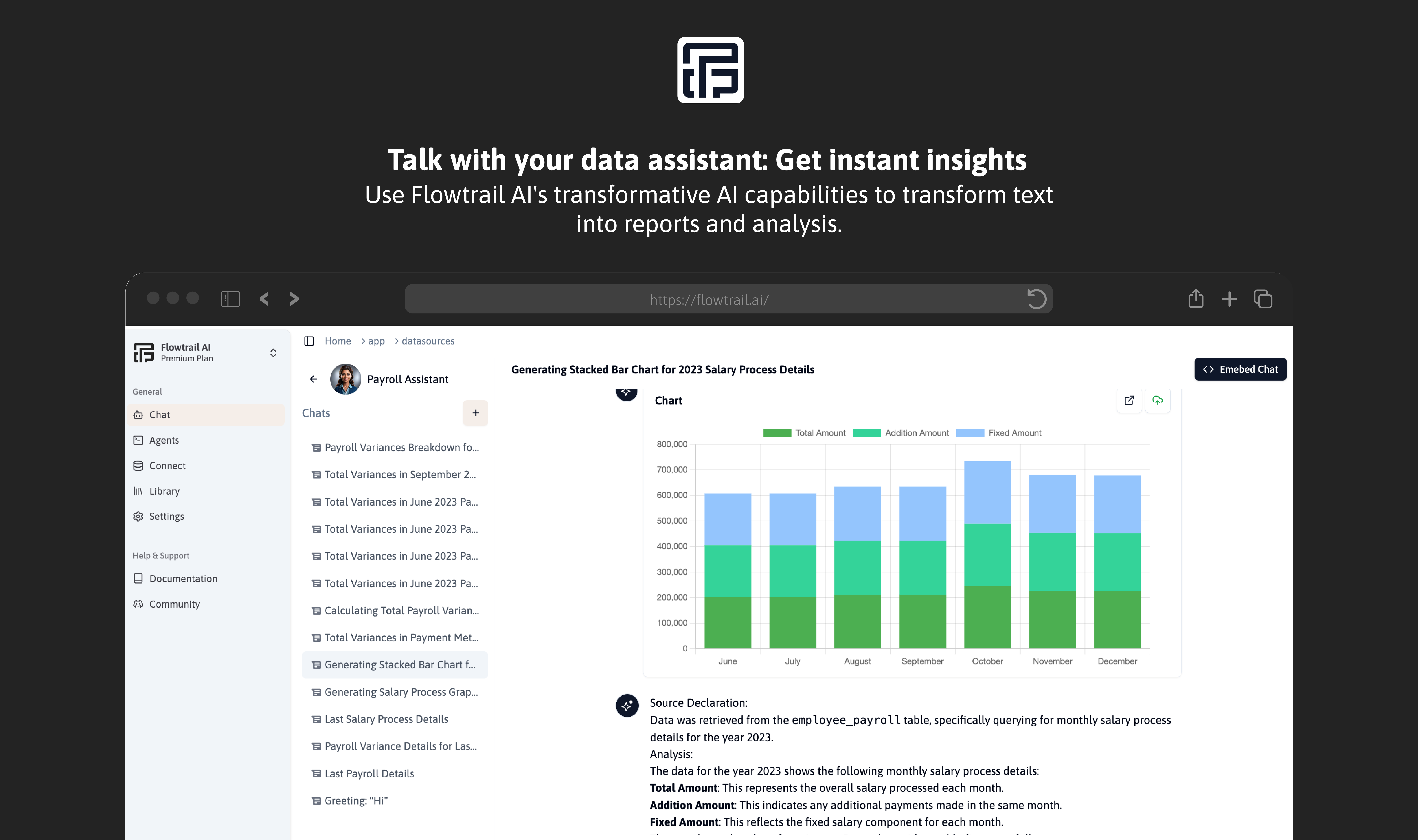 Flowtrail AI - Screenshot showing the interface and features of this AI tool