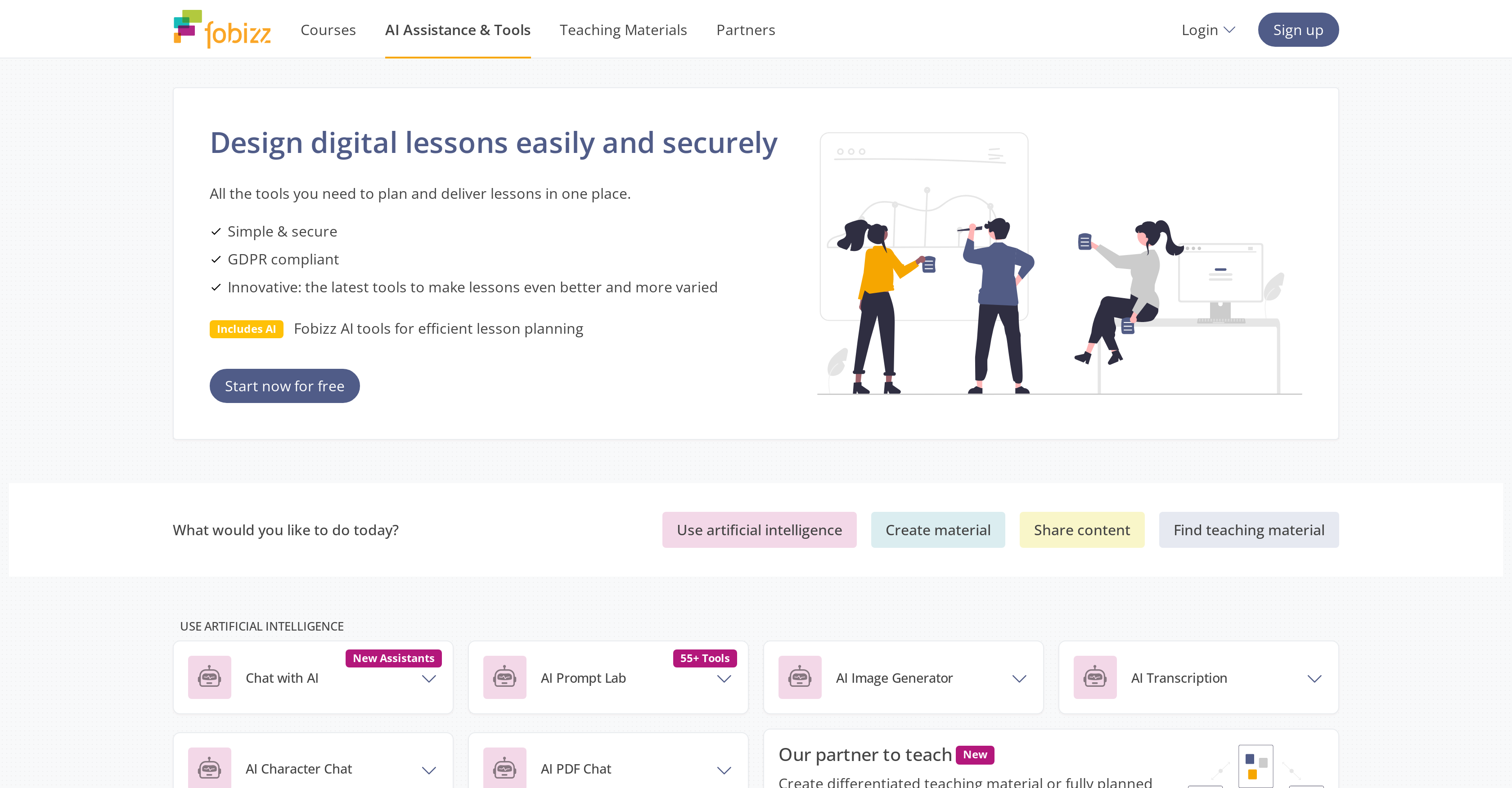 Fobizz - Screenshot showing the interface and features of this AI tool