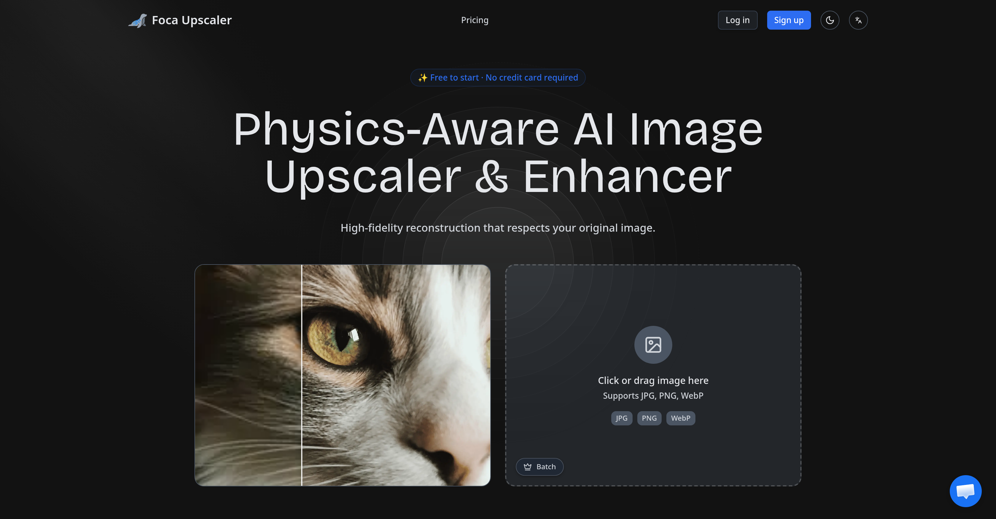 Foca Upscaler - Screenshot showing the interface and features of this AI tool