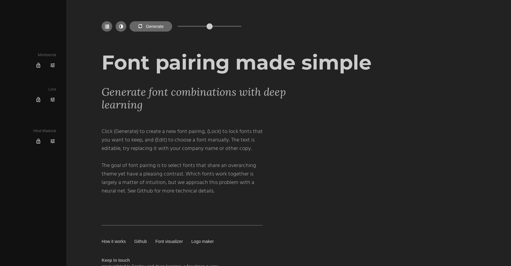 Fontjoy - Screenshot showing the interface and features of this AI tool
