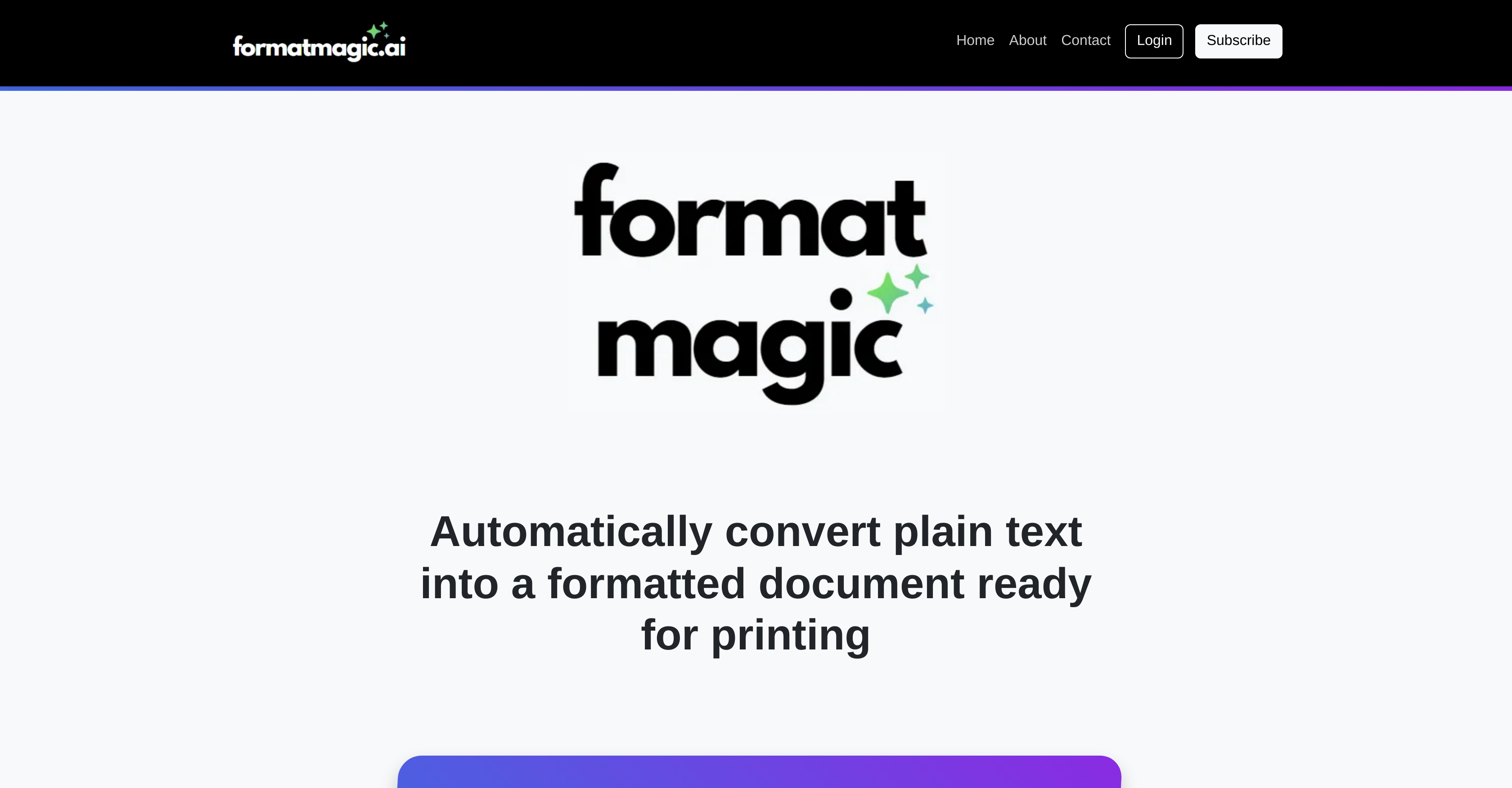 Format Magicv1 - Screenshot showing the interface and features of this AI tool