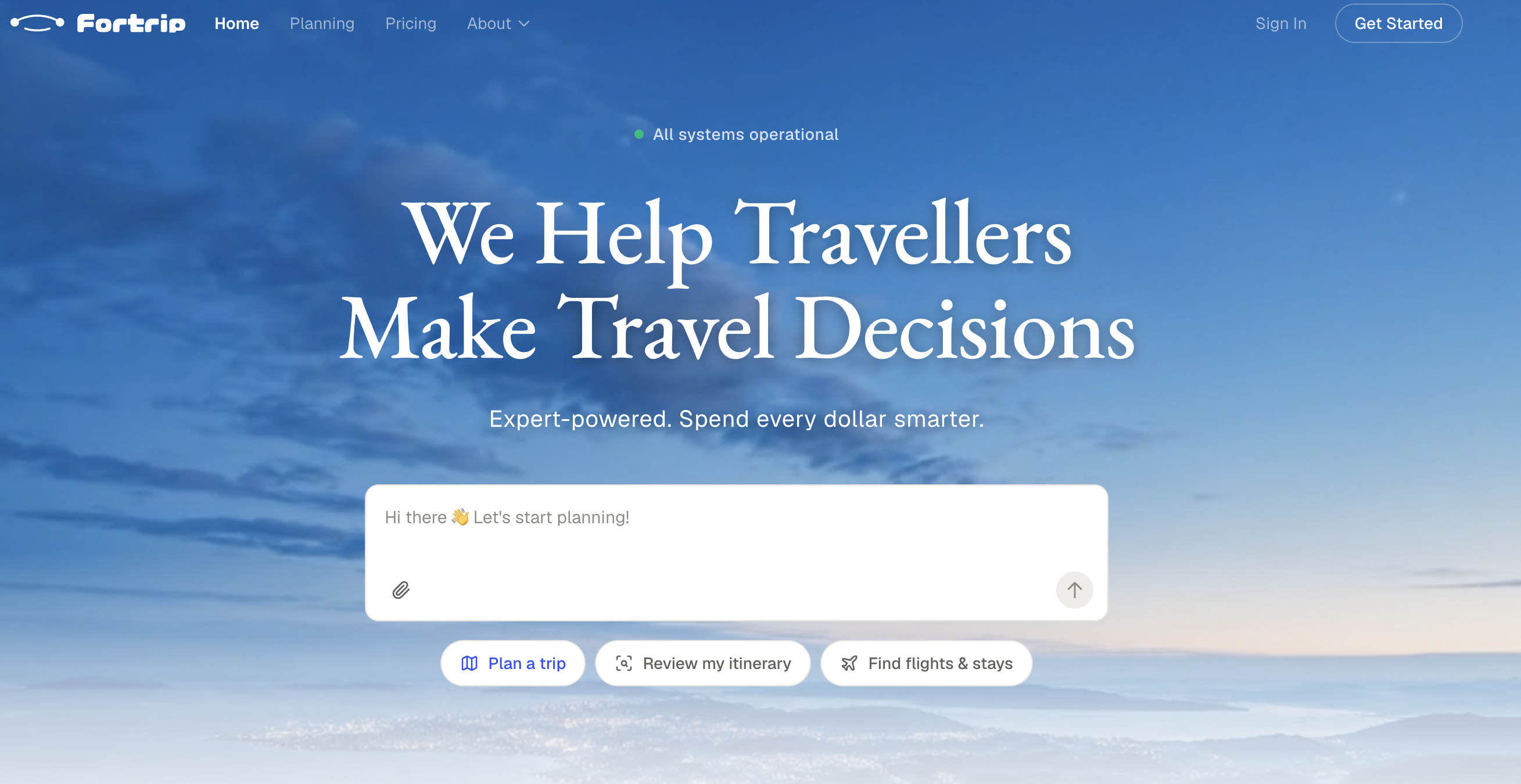 Fortrip - Screenshot showing the interface and features of this AI tool