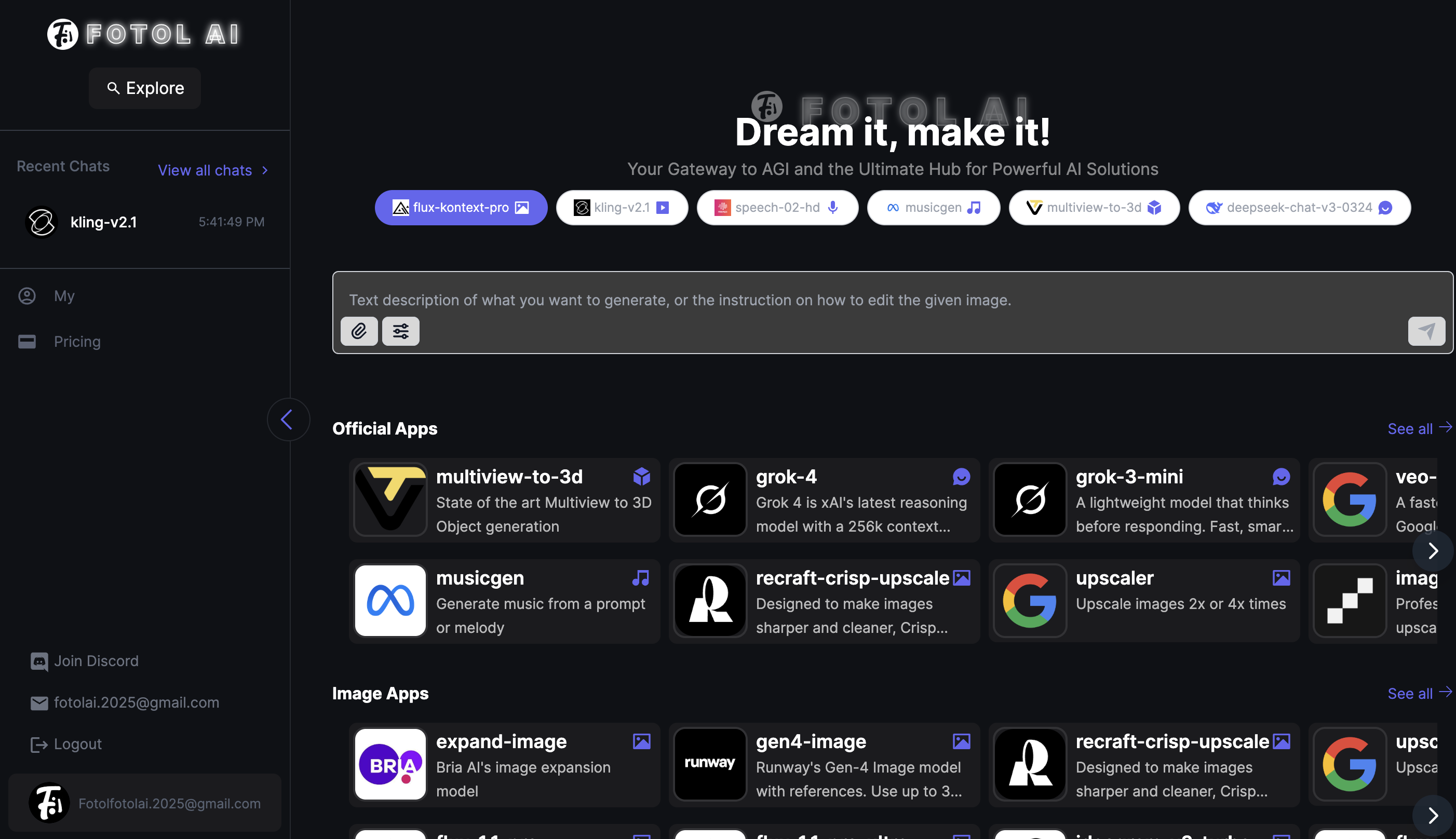 Fotol AI - Screenshot showing the interface and features of this AI tool