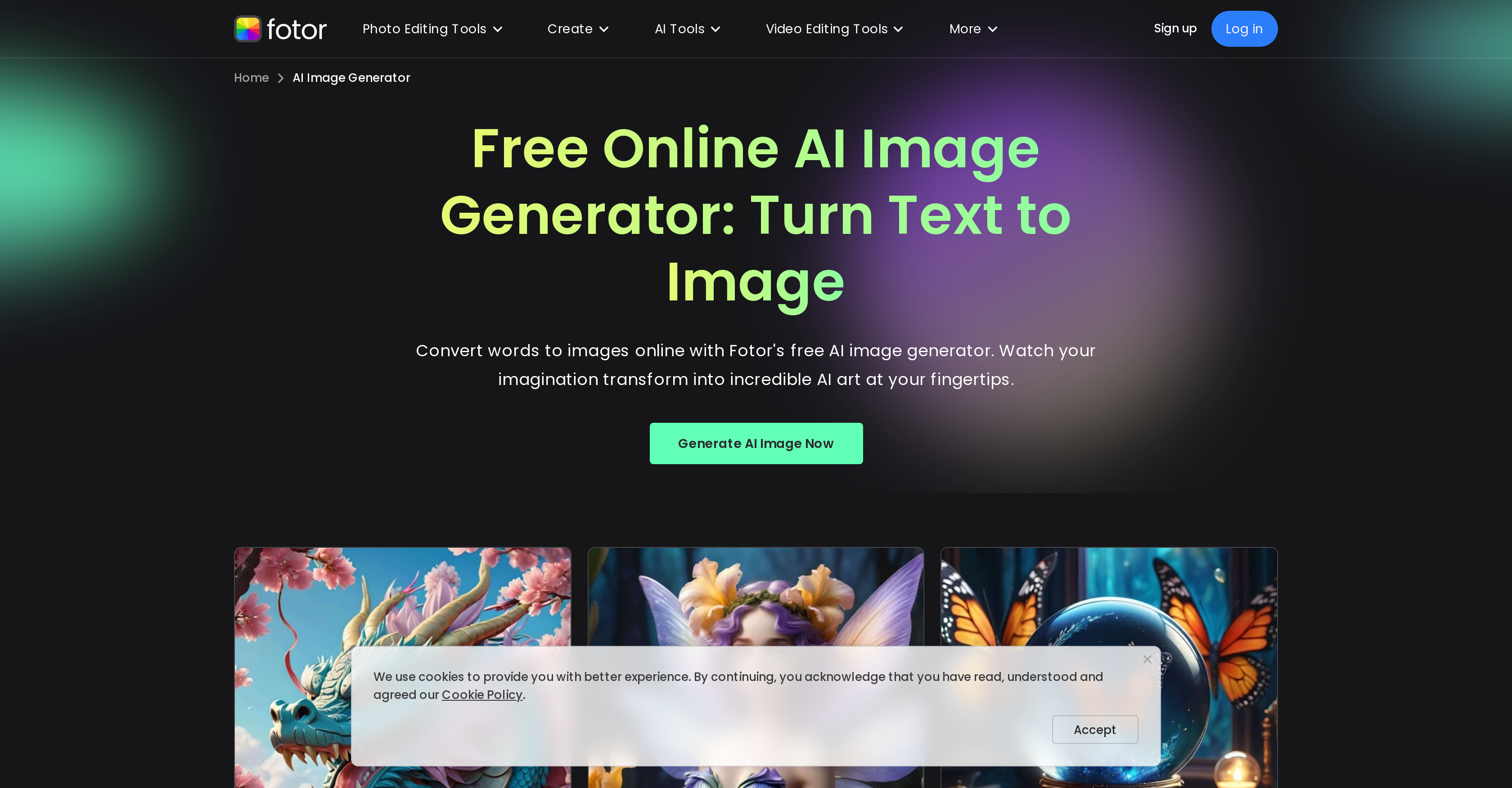 Fotor - Screenshot showing the interface and features of this AI tool