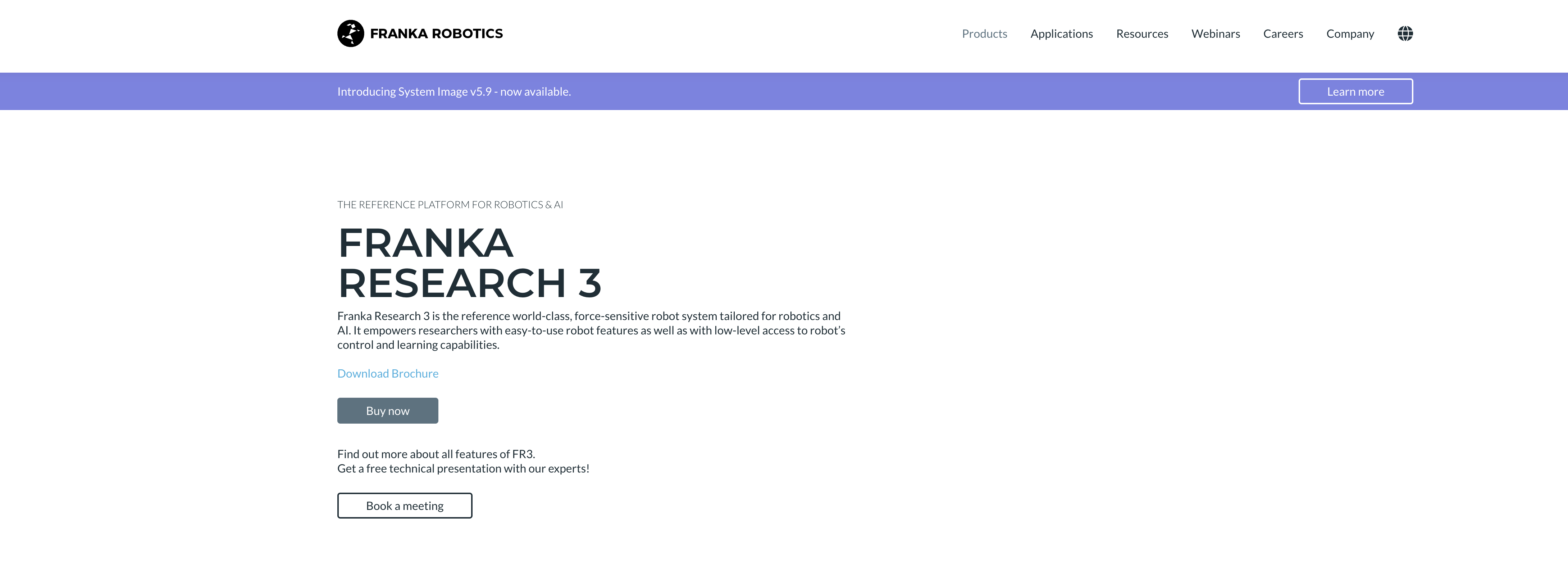 Franka Research 3 - Screenshot showing the interface and features of this AI tool